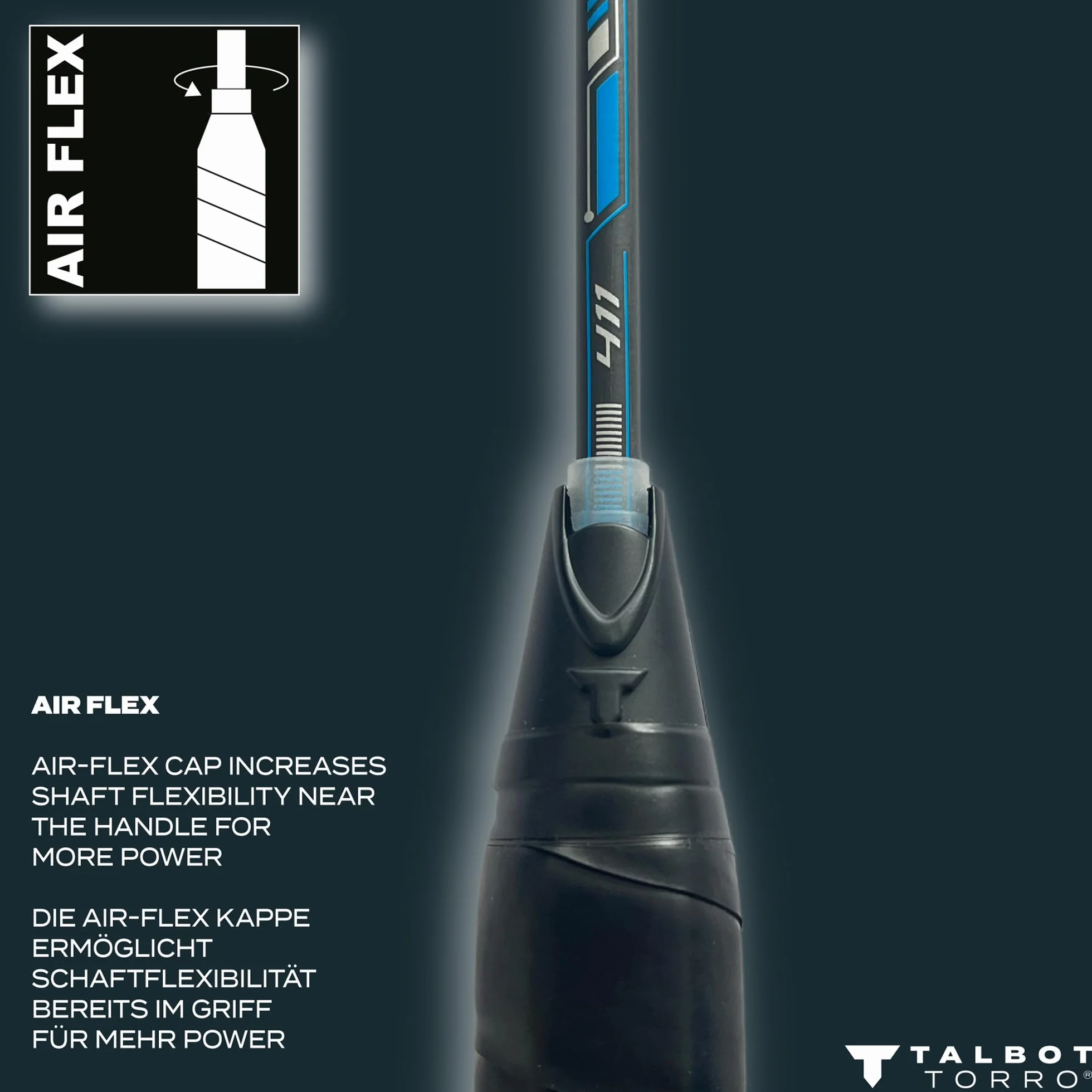 Talbot Torro Badmintonschläger Isoforce 651, 100% Carbon4, leicht und handlich, Verschiedene Designs wählbar