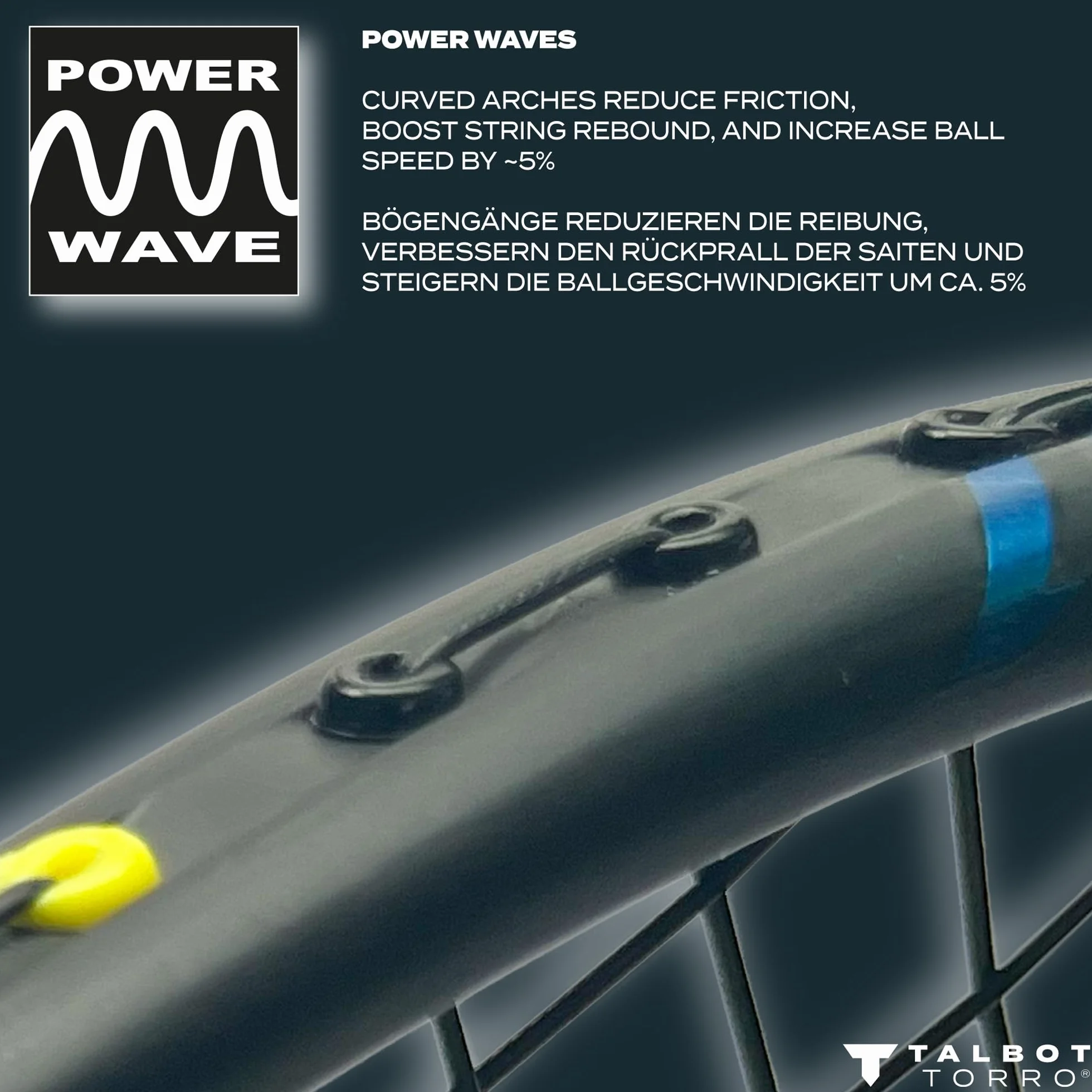 Talbot Torro Badmintonschläger Isoforce 651, 100% Carbon4, leicht und handlich, Verschiedene Designs wählbar