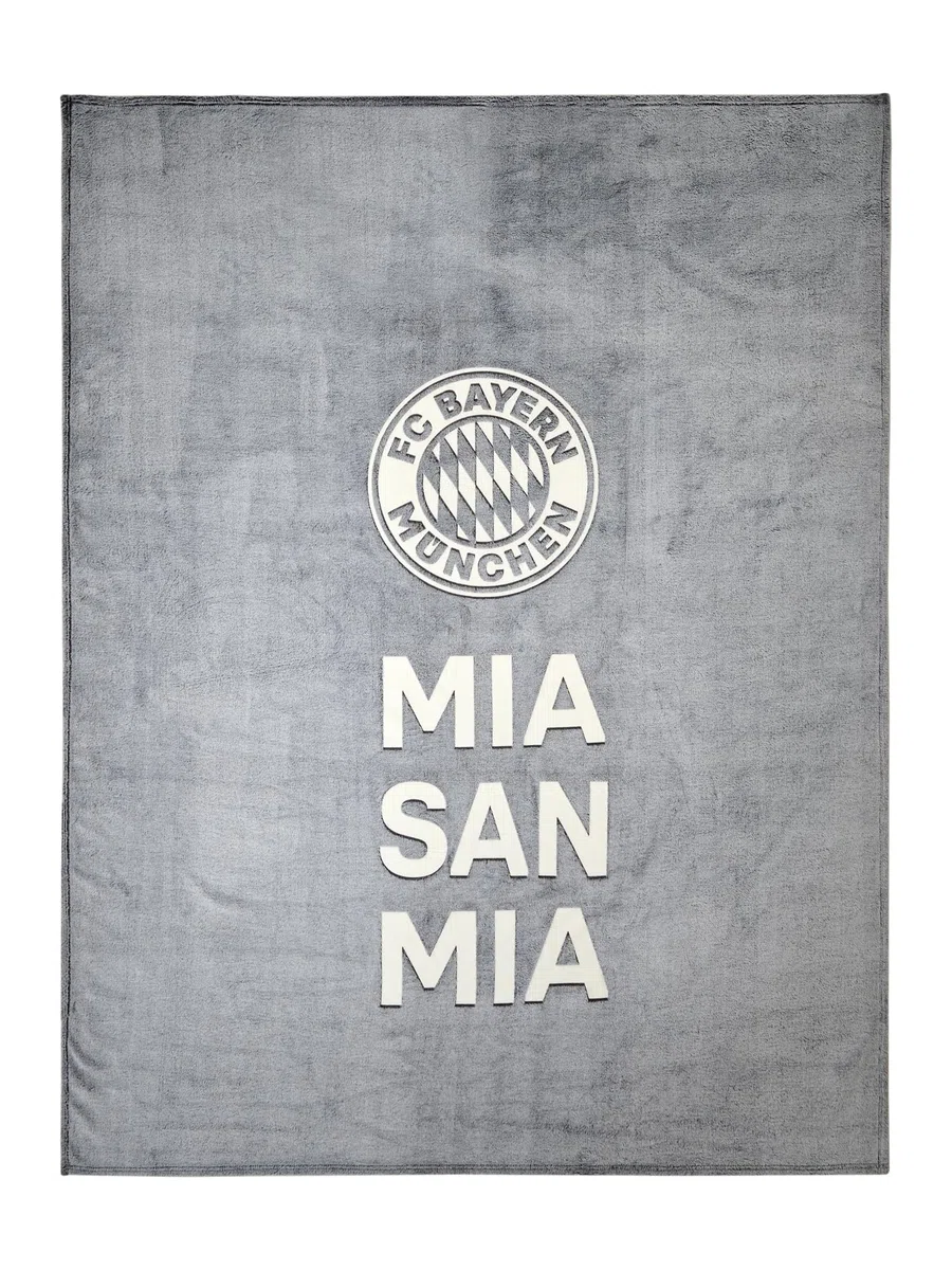 FC Bayern München Kuscheldecke | Decke | Glow in the Dark | Grau | 150 x 200 cm