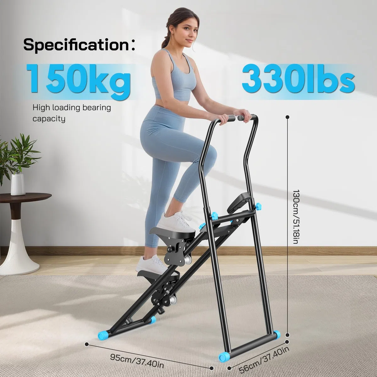 2025 Neues Stepper für Zuhause,Vertical Climber Maschine Stairmaster für Ganzkörper-Workout, Compact Folding Cardio Übung Climber mit erweiterten Schrittweite,verstellbare Lenker & Pedale