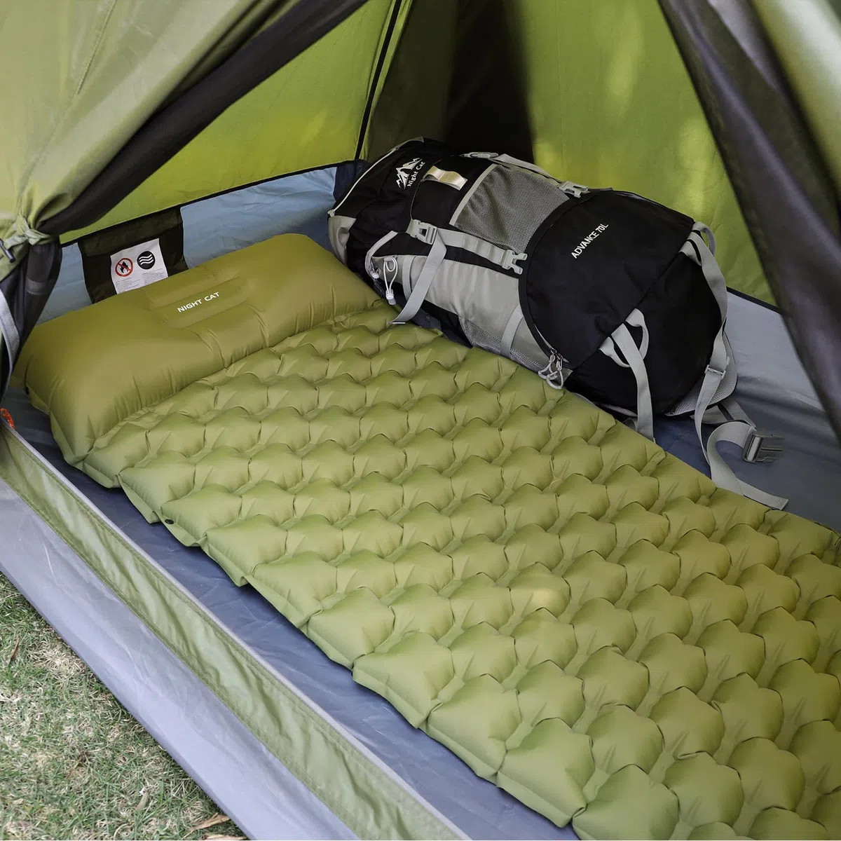Night Cat Zelt für 1 Person Camping: Wasserdicht Rucksackzelte für 1 Mann Einfache Einrichtung Leichtgewichtig Wanderungen im Hinterhof