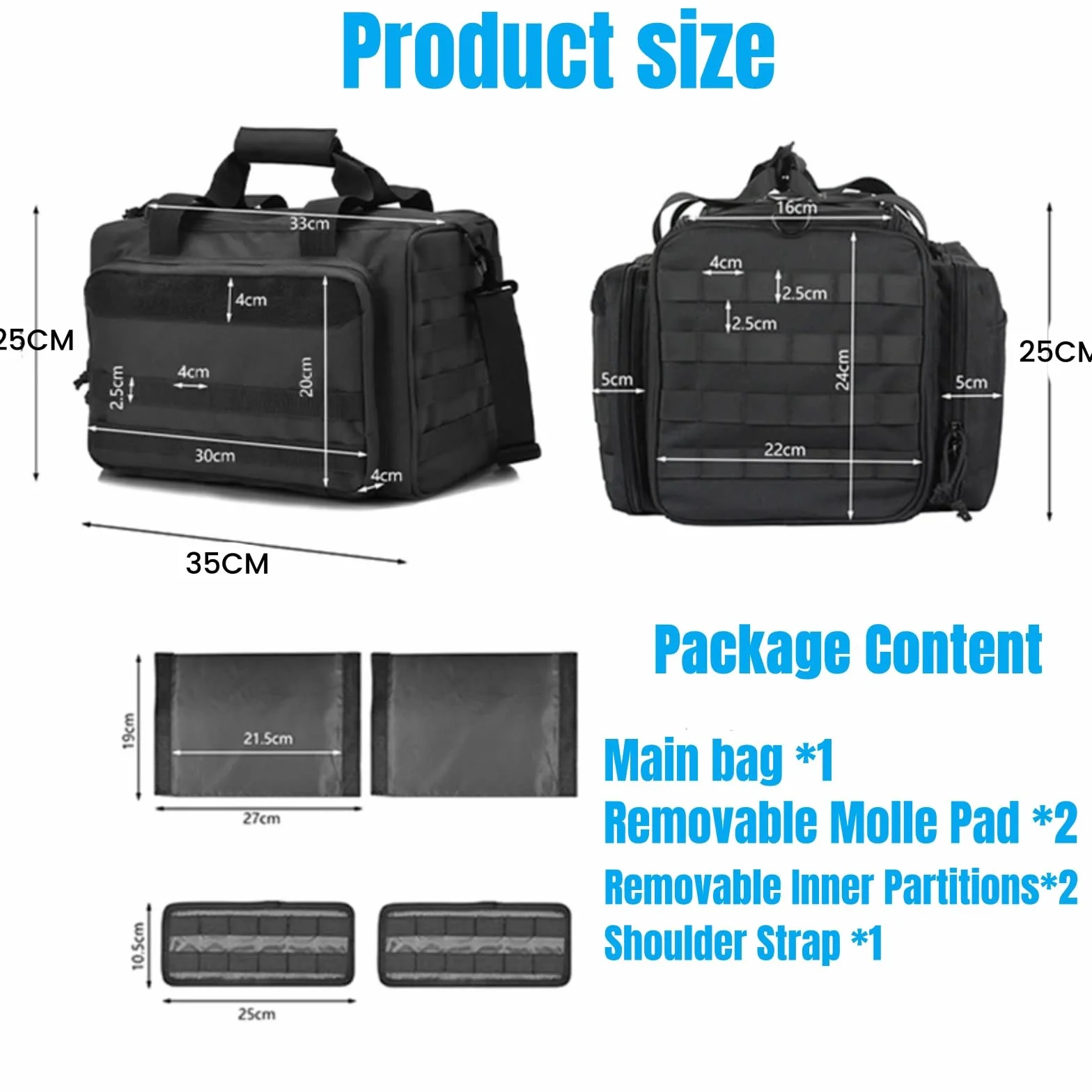Peminkoo Taktische Schießstandtasche Molle System Schießtraining Waffentasche Camping Jagd Zubehör Werkzeug Schultertasche