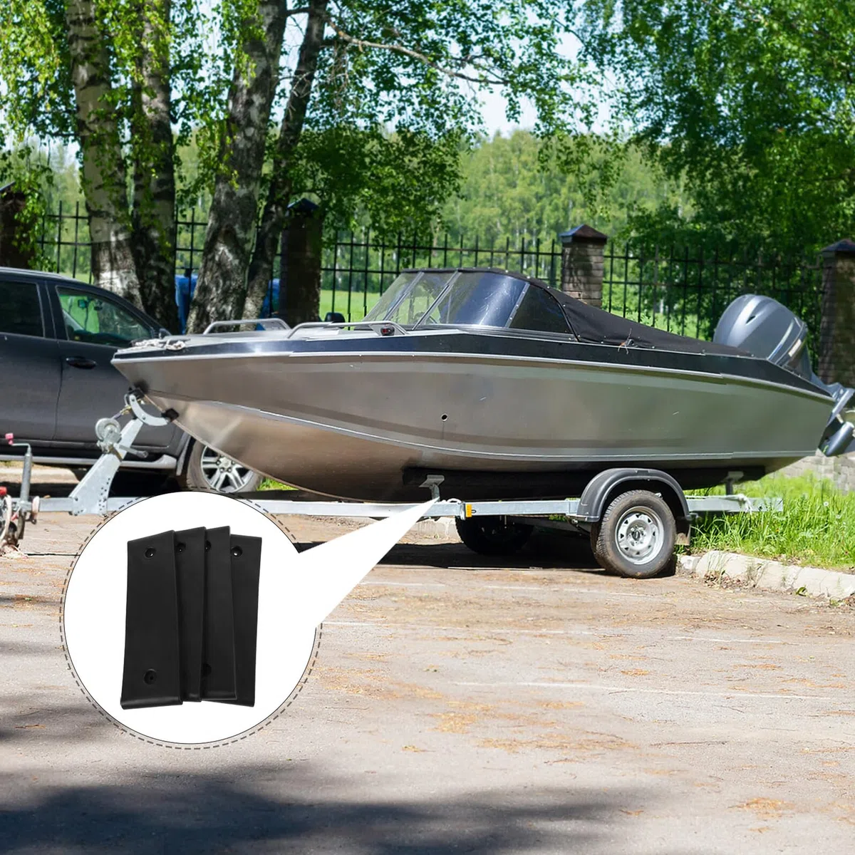 10 Stück Teiliges Bootstrailer Doppel Bett Gleitpads rutschfeste Wetterfeste Bootsanhänger Auflagen für Stabile Ladung und Einfache Montage für Bootstrailer Lagerung und Schutz