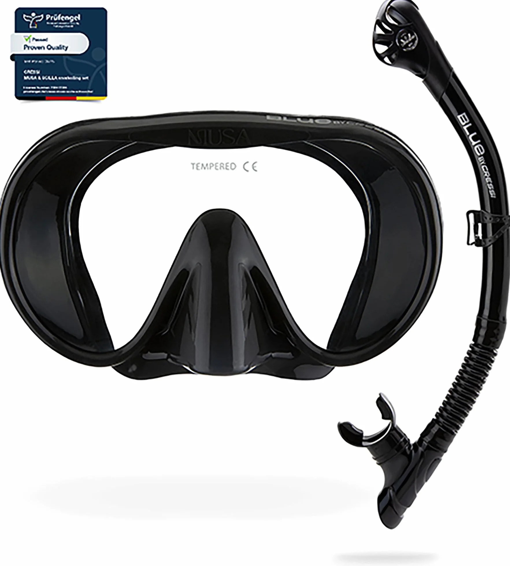 CRESSI Musa & Scilla Black- Mask & Snorkel Kits, Schwarz, Einheitsgröße, Erwachsene