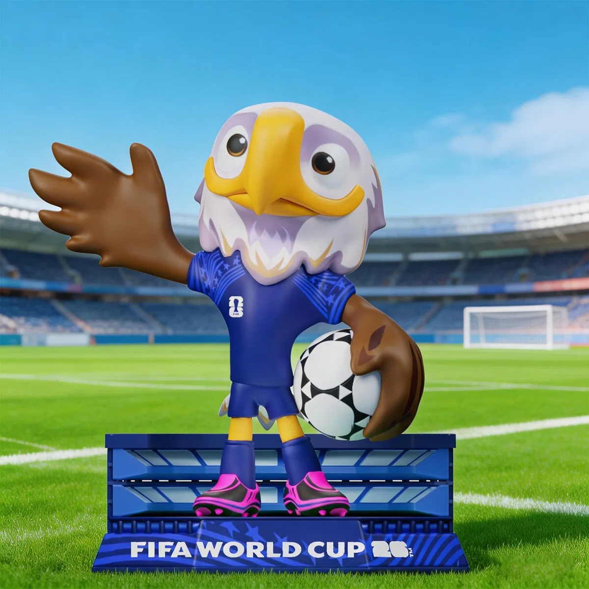 Sanyetral FIFA World Cup 2026 3PCS Maskottchenfiguren für Erwachsene, Mehrfarbig, beinhaltet Clutch, Zayu, Maple,Court-Set A (6 cm)