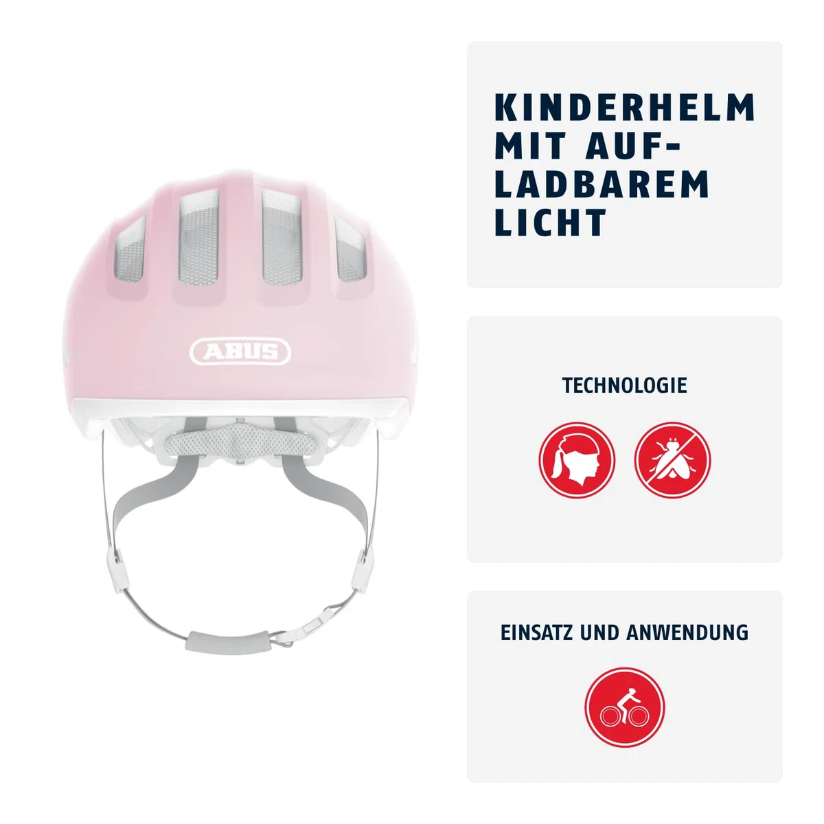 ABUS Kinderhelm Smiley 3.0 ACE LED - Fahrradhelm mit Licht