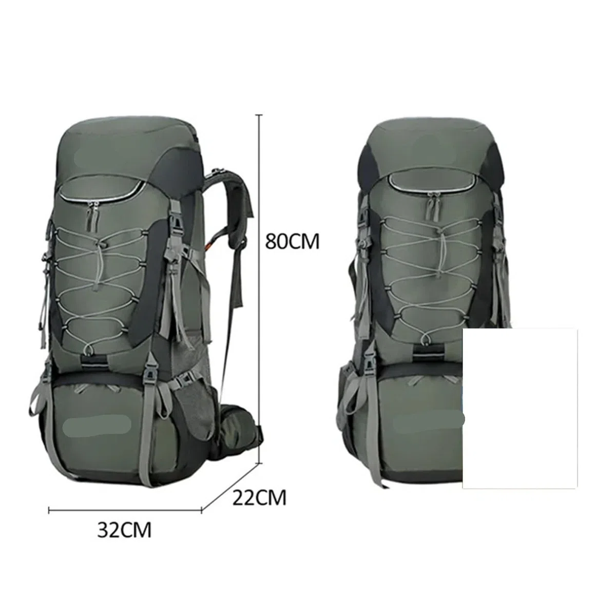 Bergsportrucksack Camping Rucksack Wandern Tasche Sport Outdoor Taschen for Männer 75L Große Mit Regen Abdeckung Reise Klettern Bergsteigen Trekking Tasche(Green)