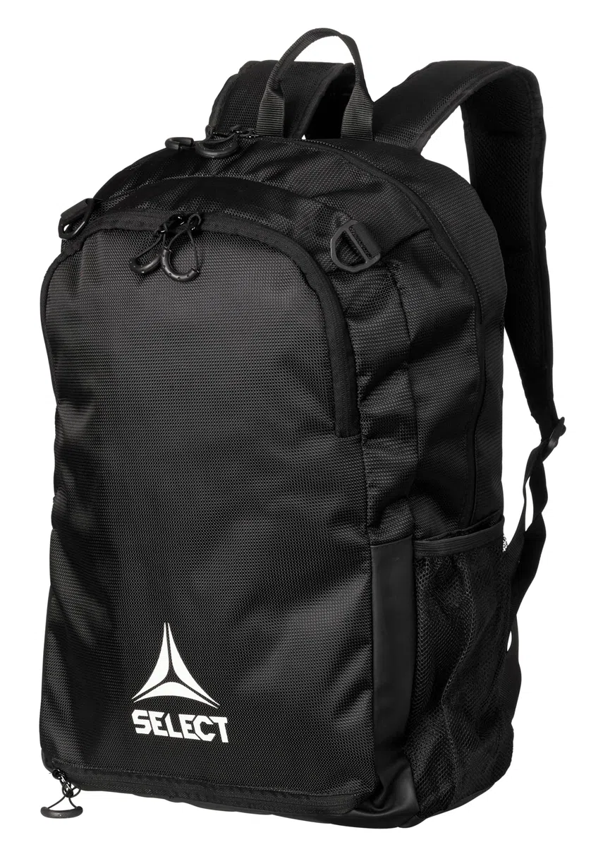 SELECT Milano Fußballrucksack mit Netztasche für Ball, Schwarz/Weiß