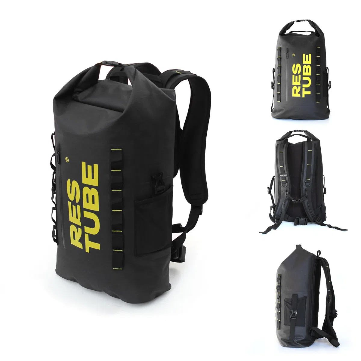 Restube Coast 25L wasserdichter Rucksack - Wasserfester Rolltop - Laptop-Fach - Flaschenhalter - Daypack für Alltag, Pendeln, Fahrrad, Outdoor & Abenteuer am Wasser