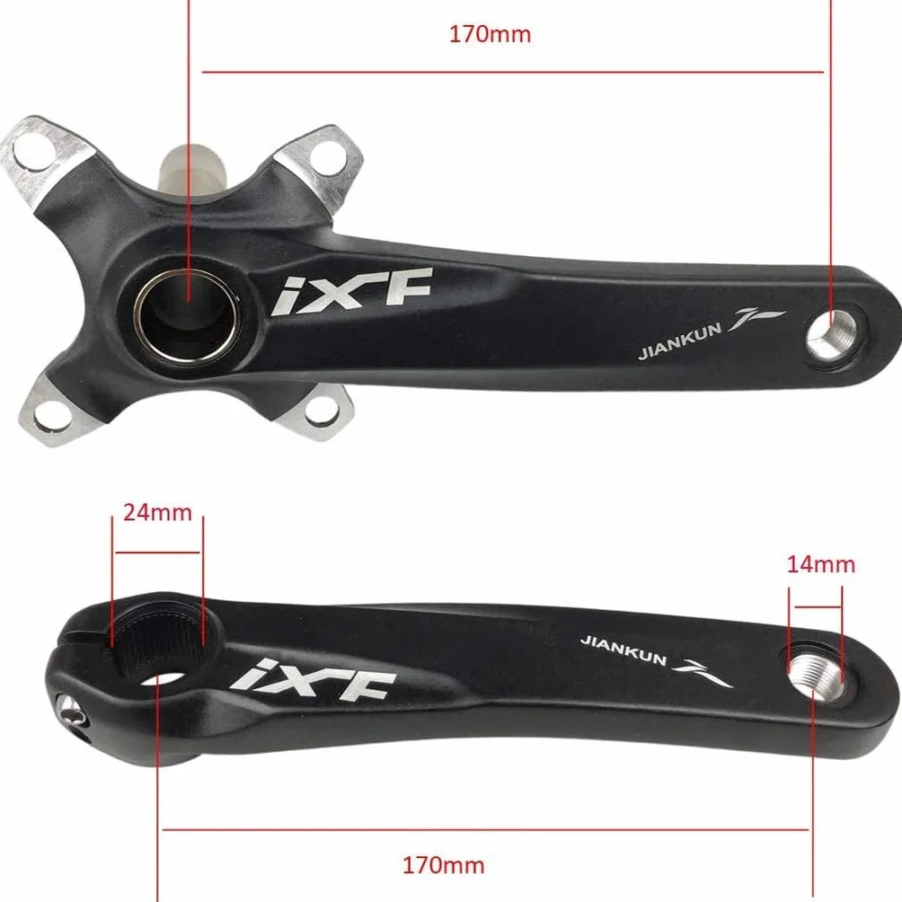 PLATTBK MTB 170 mm Kurbelgarnitur mit 104 BCD 32T/34T/36T/38T Kettenblatt, Kurbelgarnituren Single Speed ​​Runde Kettenblatt für Mountainbike