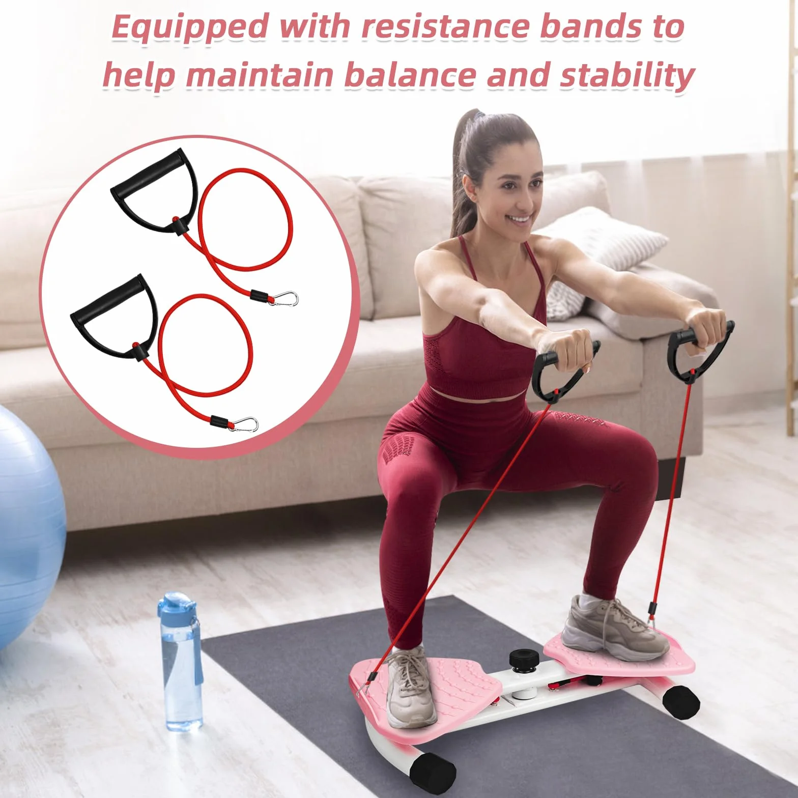 Waist Twister Machine, Taillentwister mit Kordelzug, Twist Waist Disc Board, Fitnessgeräte für Zuhause, Taillendrehmaschine für Frauen