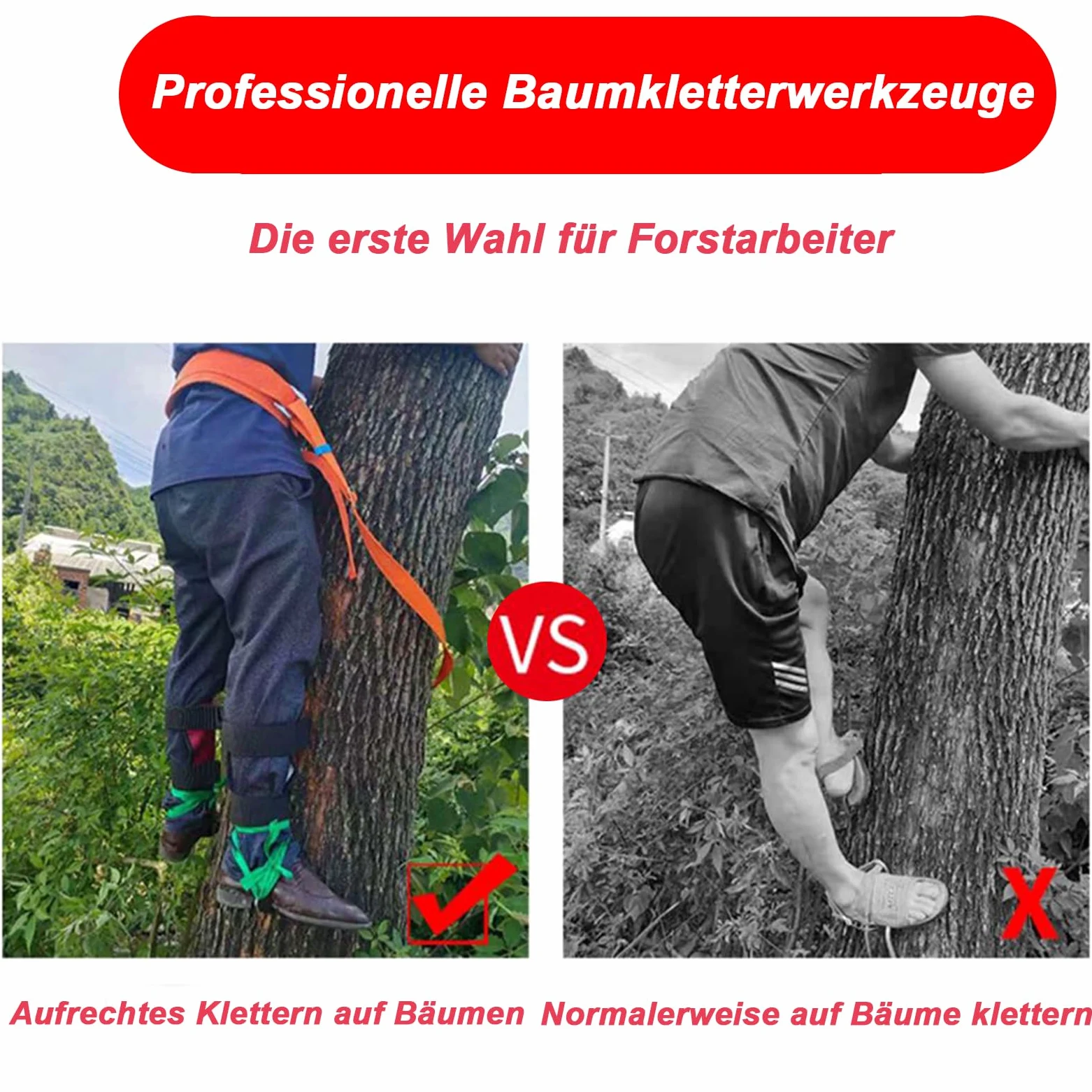 Steigeisen Baumklettern,Baumklettern Ausrüstung,Baumklettern Schuhe,Steigeisen Baumsteigeisen,Rutschfestes Baumsteigeisen Forst Set für Waldcamping, Obsternte Tarnung