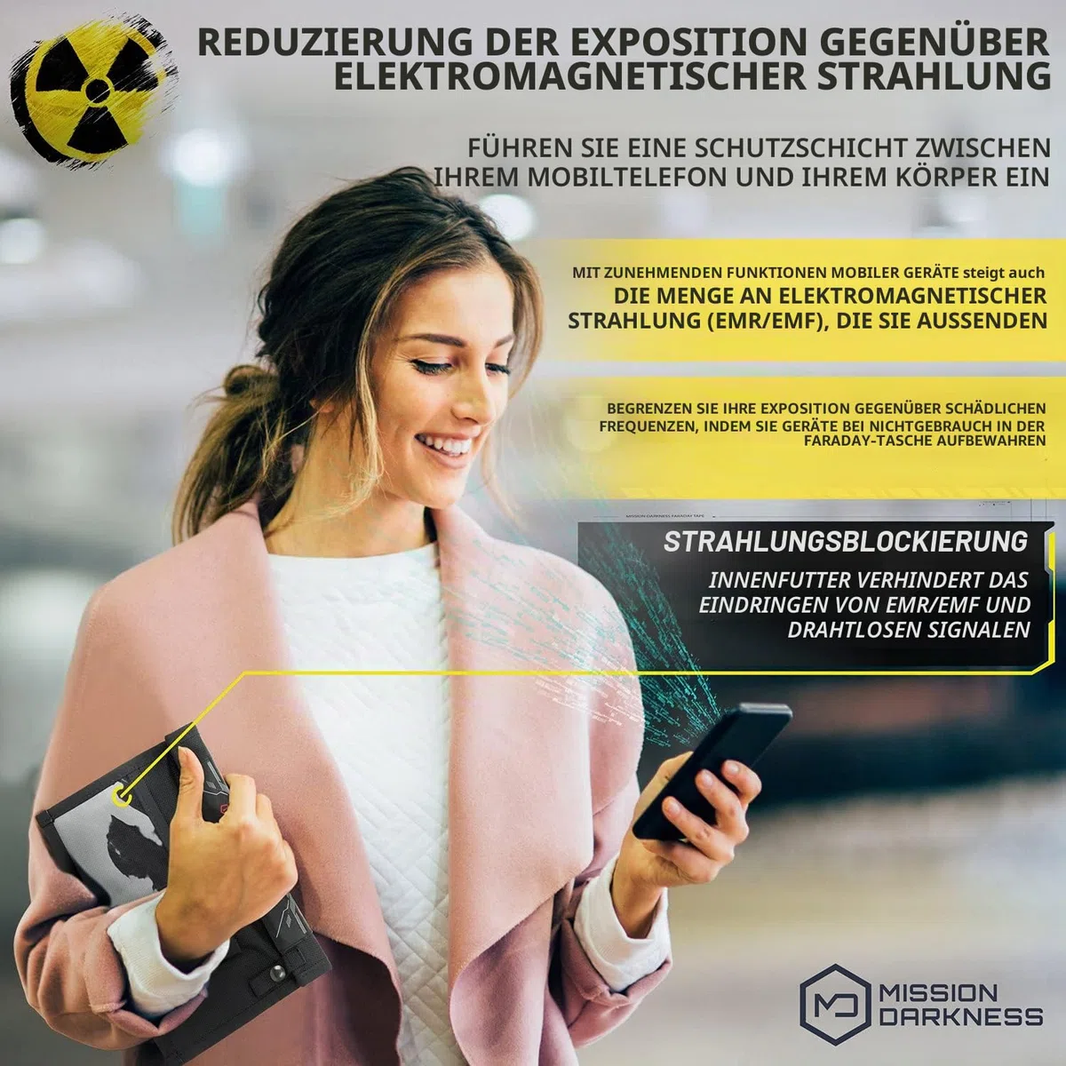 Mission Darkness NeoLok Faraday-Tasche ohne Fenster für Handys (+ sicherer Magnetverschluss) // Geräteabschirmung für Strafverfolgung und Militär, Anti-Hacking, Reise- und Datensicherheit