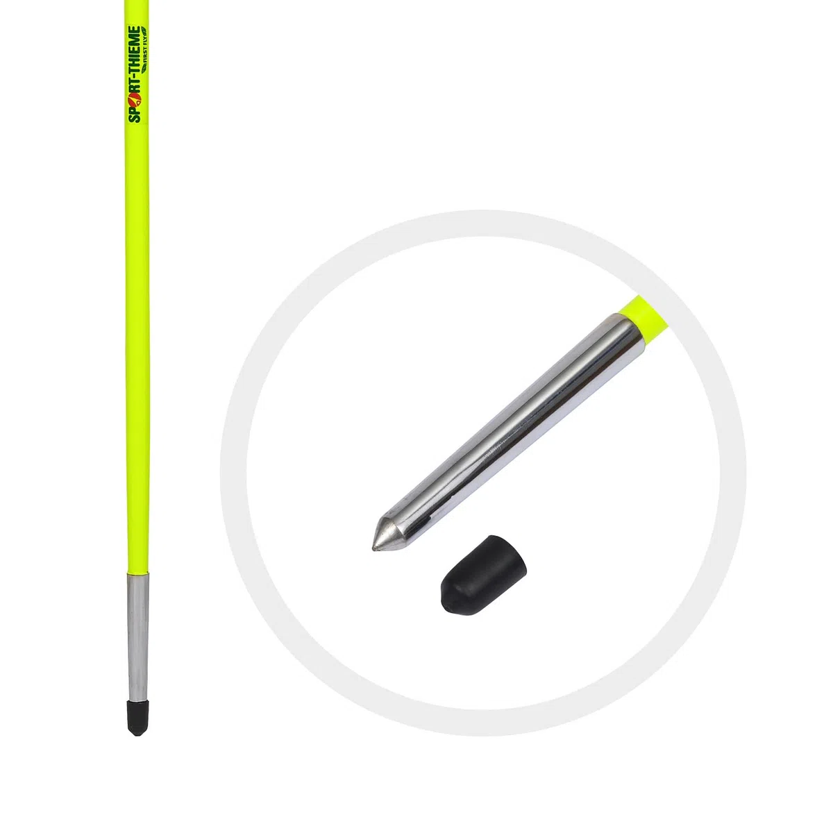 Sport-Thieme Übungsspeer First Fly | Umstieg vom Übungs- zum Wettkampfspeer | Ideal für Anfänger | Schnurkordel-Griff | Aluminium & Stahl | 125 cm Länge | 20 mm Durchmesser | 250 g | Neon-Gelb