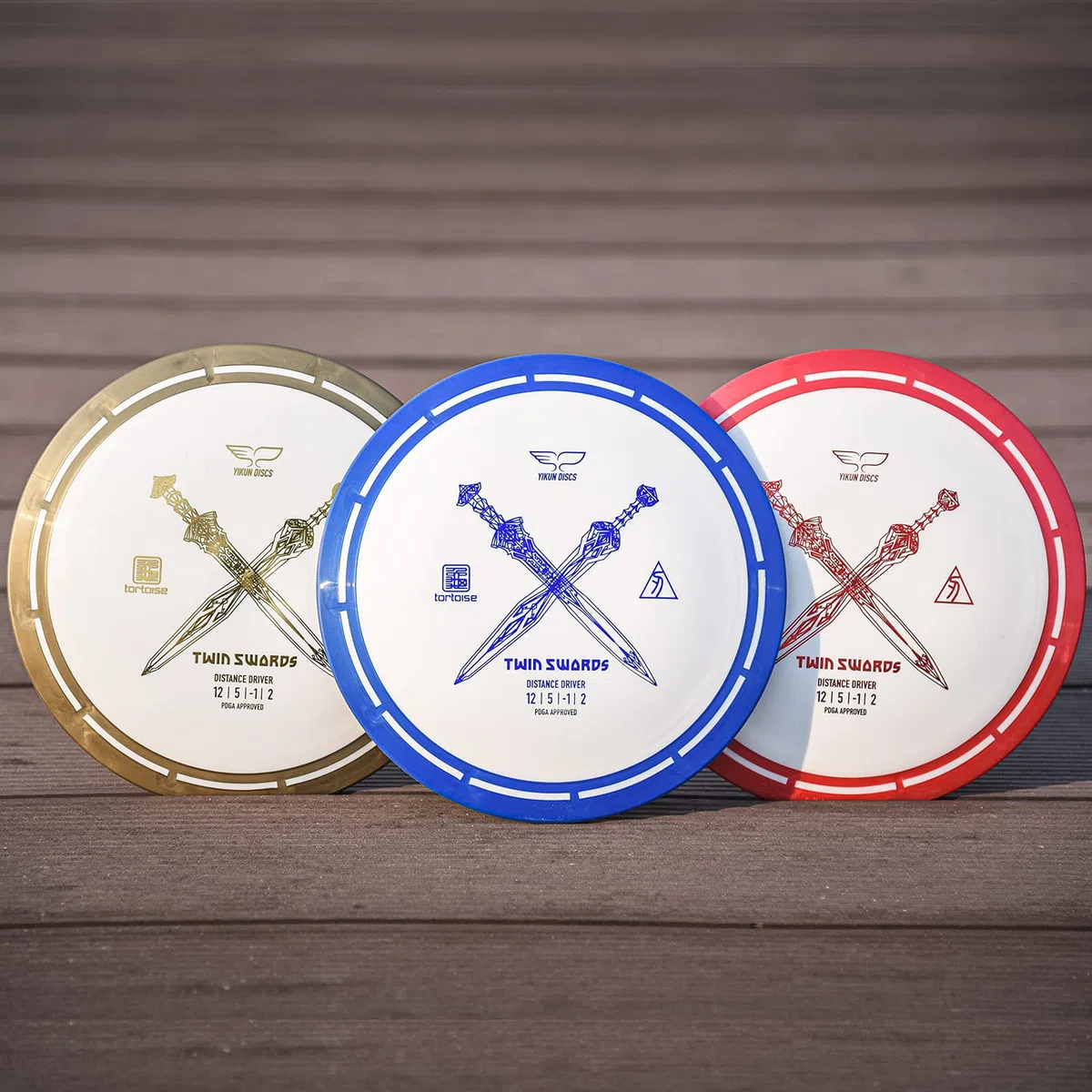 yikundiscs Yikun Professionelle Disc Golf Set Twin Schwerter, Distanztreiber, 170-172 g, perfekt für Outdoor-Spiele und Wettkampf, Twin Swords-Dirver Putter-Driver für Erwachsene und Kinder
