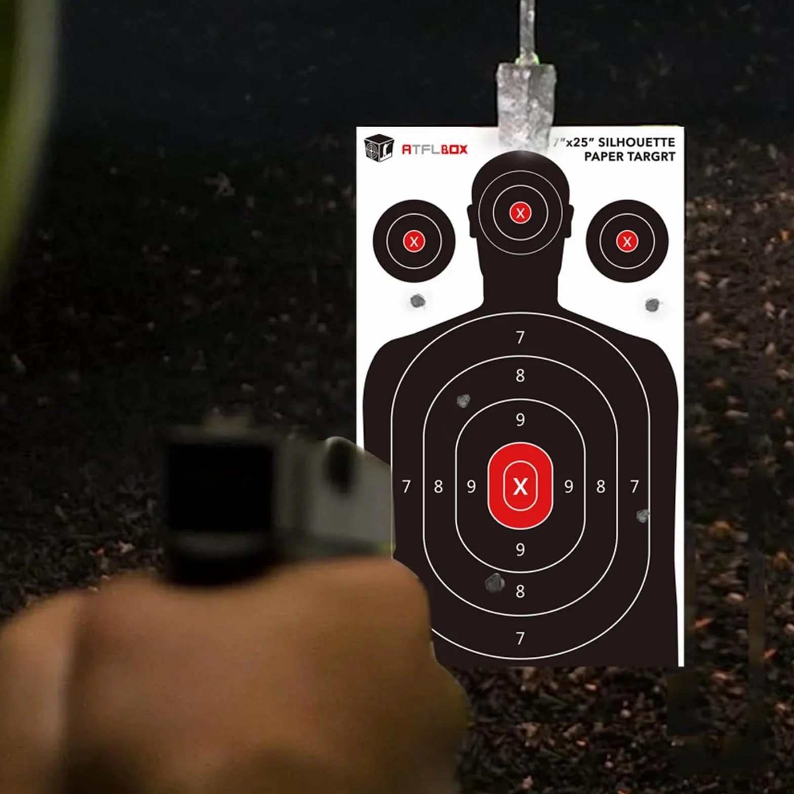 ATFLBOX 50/25 Stück menschliche Silhouette Papier Ziel für den Bereich, 43 x 63,5 cm Ziel Papier für Handfeuerwaffen, Pistolen, Gewehre, Luftgewehre, Pellet Gun, BB Guns