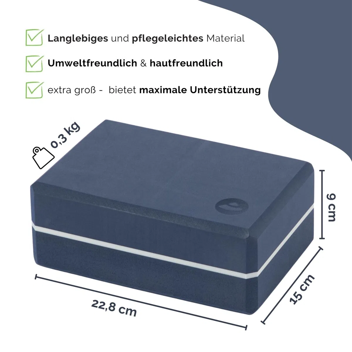 Bodhi ASANA Brick | Yogablock aus EVA Schaumstoff | Hilfsmittel für Anfänger & Fortgeschrittene | Trainingszubehör für Yoga, Pilates & Meditation | Praktisches Equipment für Iyengar Yoga