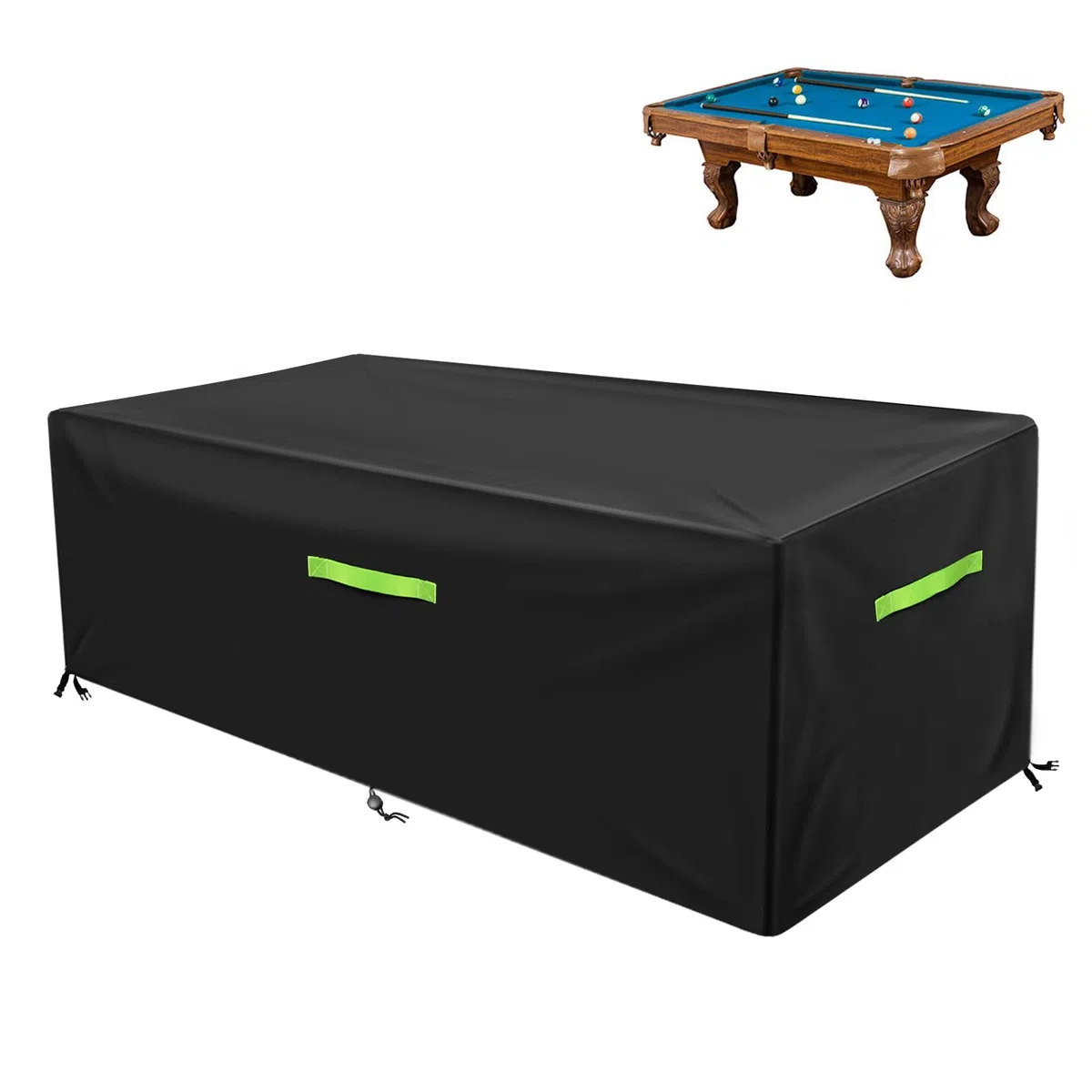 GEMITTO 7/8/9 ft Abdeckplanen für Billardtische Billard Tischabdeckung Billardtischabdeckung Snooker Waterproof Abdeckung Gartenmöbel Abdeckung für Billard, Snooker 420D-Polyester 102x53x32in