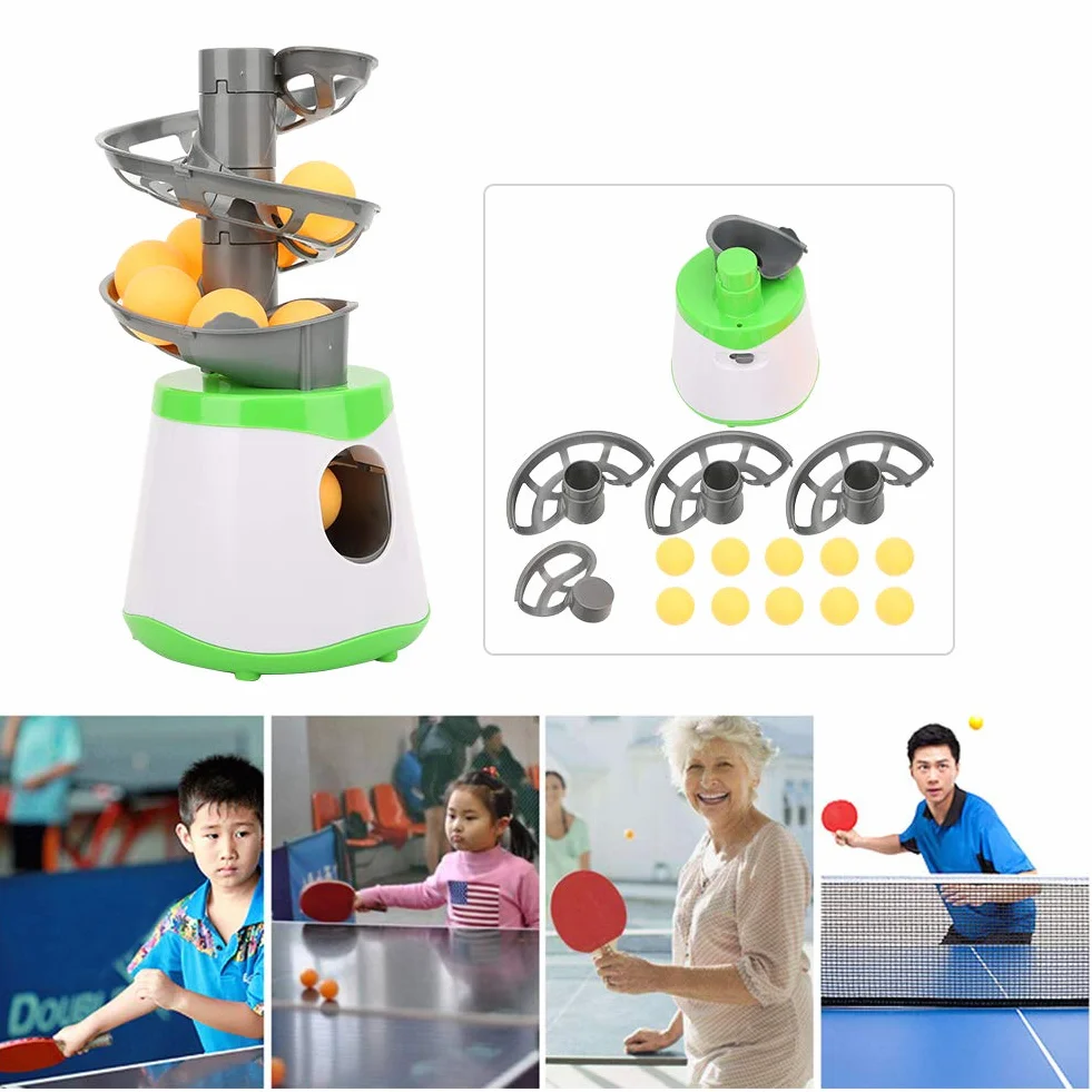 Ball Automatic Launcher, tragbar und langlebig, Tischtennistrainer mit ABS-Material und automatischer Kugelablage for Familienunterhaltung, Büroentspannung, Outdooraktivitäten