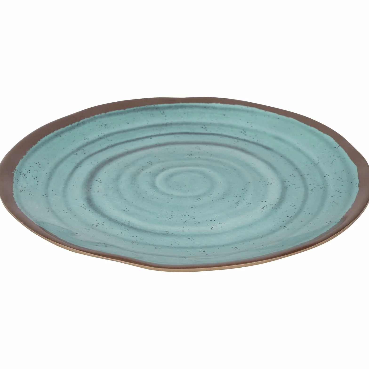 BO-Camp - Geschirr - 100% Melamin - 12-teilig - Halo - Aqua/Terrakotta