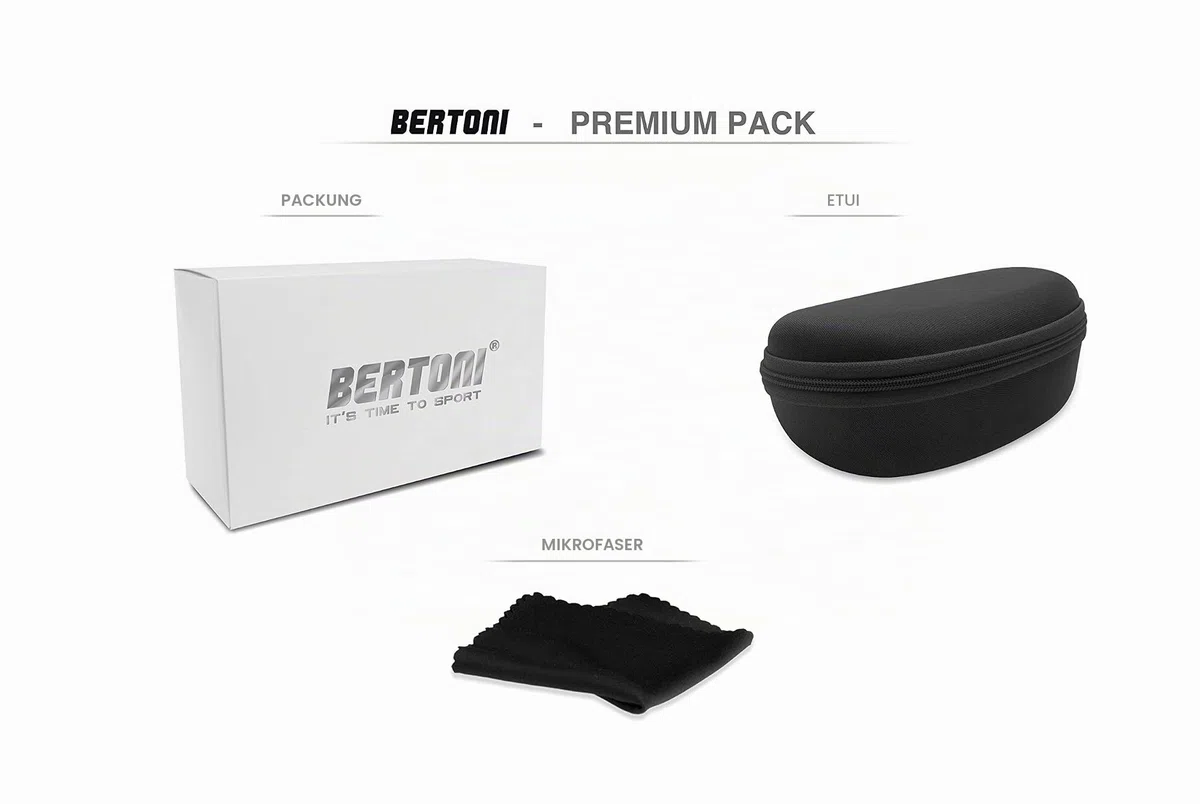 BERTONI Radfahren MTB Lauf Sportbrille für Männer Frauen in TR90 Antibeschlag Weitwinkelobjektiv mod. GEMINI