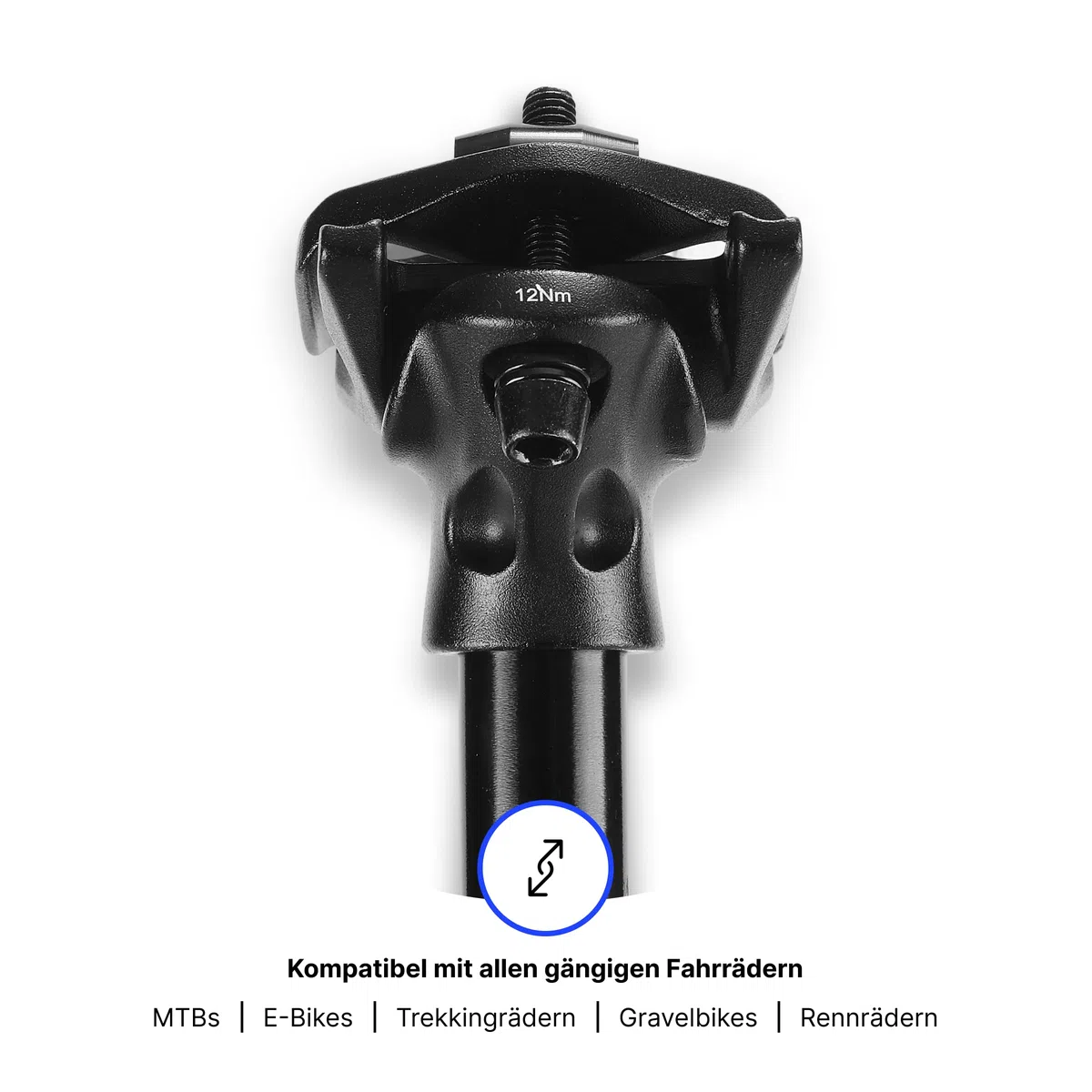 Alpensattel Gefederte Sattelstütze, 6061 Aluminium, 350mm, 27,2mm Durchmesser, 45mm Federweg, 500g, für MTB, E-Bike, Trekking, Gravel, Rennrad