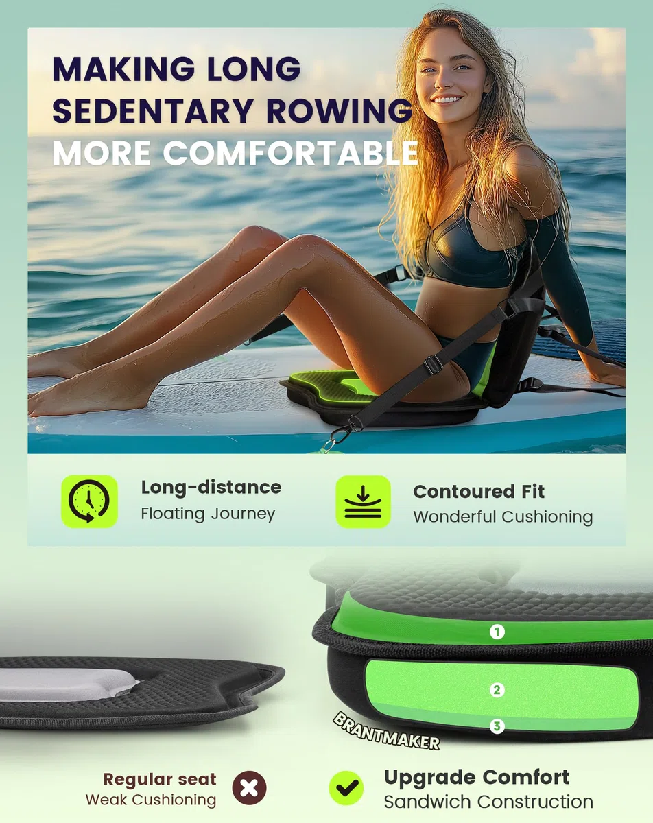 BRANTMAKER SUP Sitz für SUP Board, Kajak Sitz, Tragkraft 60KG Universeller Verdickter Stand-Up-Paddle Sitz, kompatibel mit Kanus und Ocean Kajak