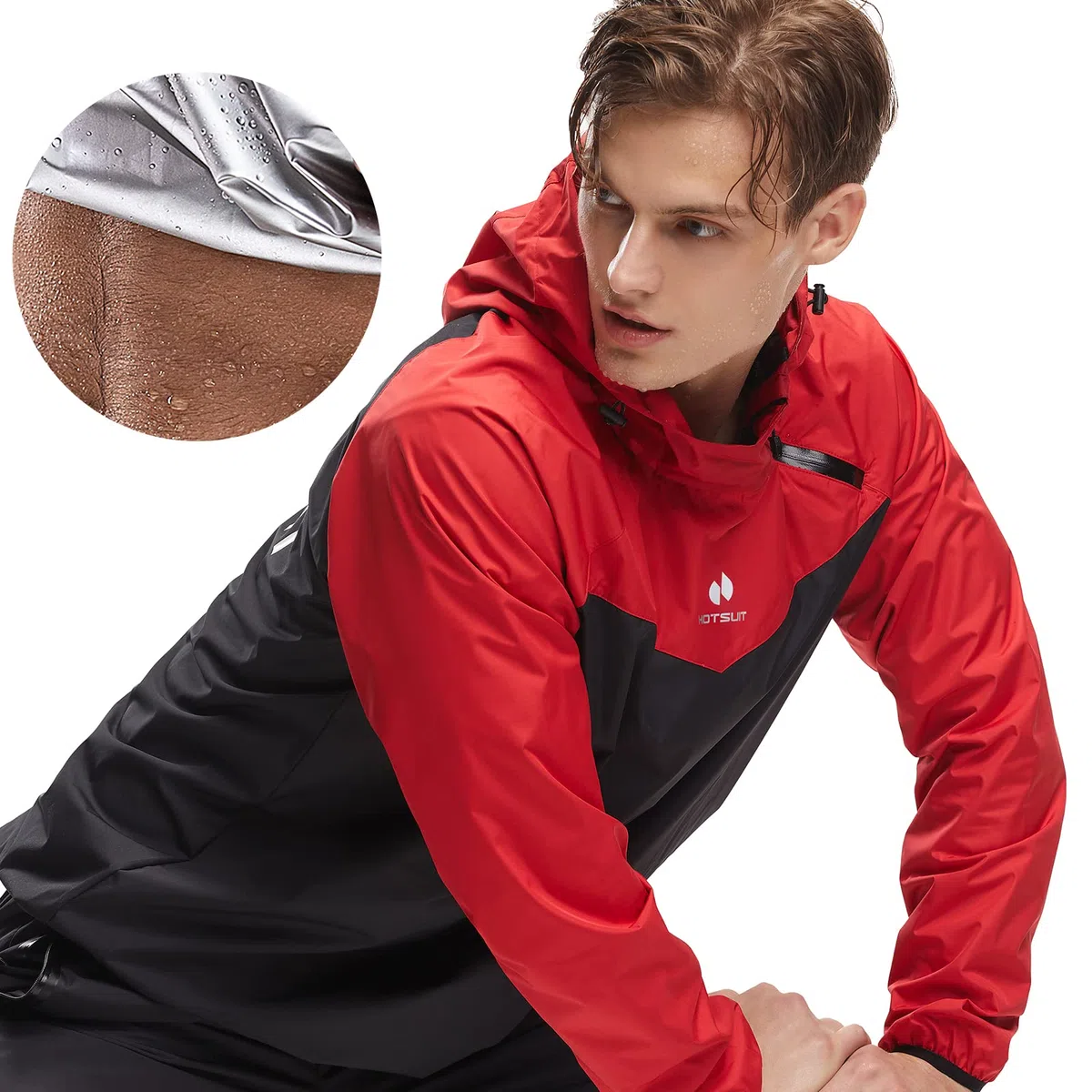 HOTSUIT Schwitzjacke/Schwitzanzug Herren Trainingsanzug Sportanzug Fitness Schwitzanzug Trainingshose - Nano-Silver V2.0