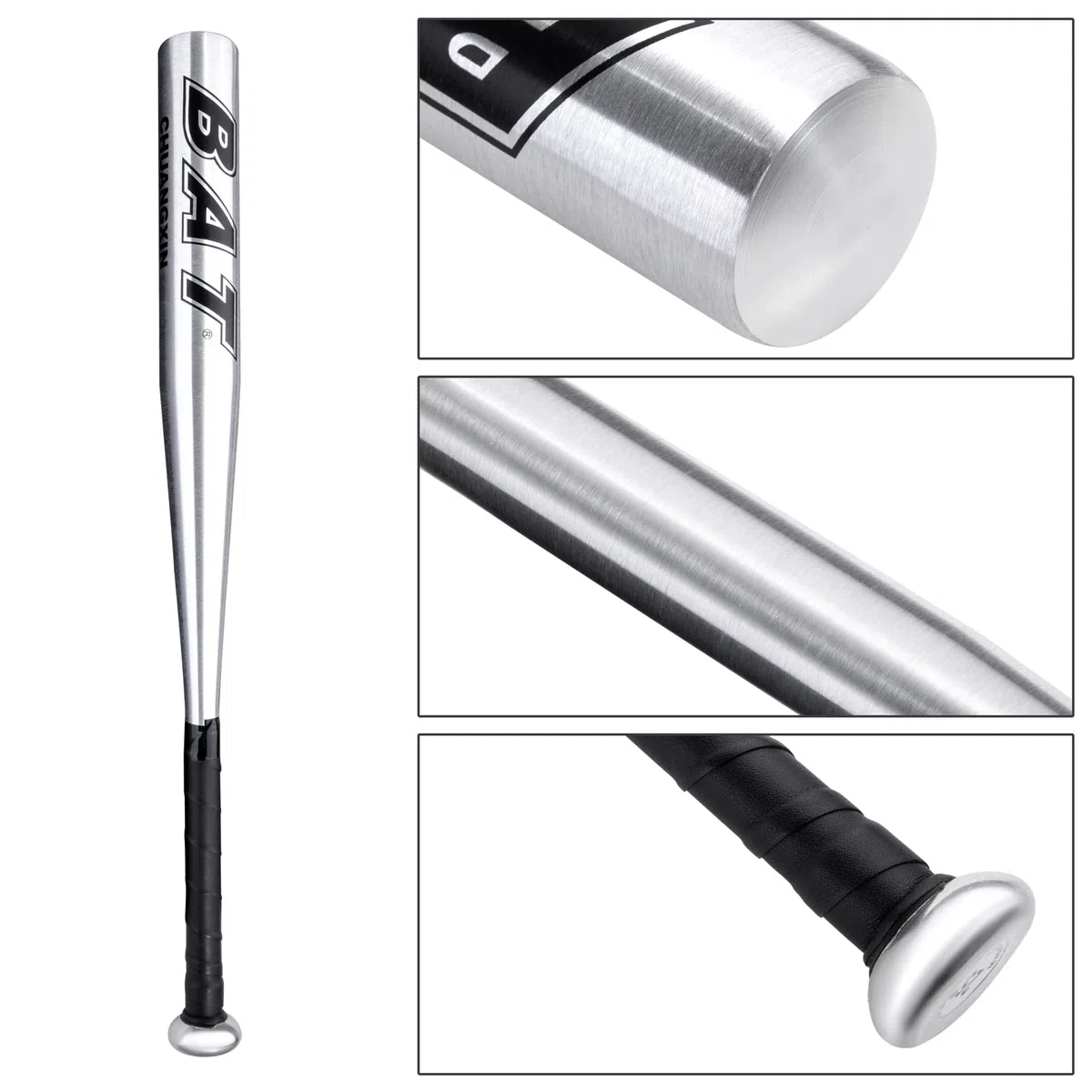 25'' (63,5 cm) Baseballschläger mit 9'' Softball Sport Schläger Handschuhe für die Linke Hand Leichtes Sporttraining Slugger Training Jugend-Erwachsenen-Outdoor-Spiel Schwarzer Balken