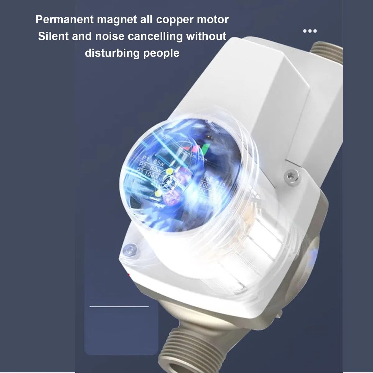 Weytoll Wasserdruckerhöhungspumpe, automatisch, leise, bürstenloser Motor mit 3 Geschwindigkeiten für Wasserhähne, Toiletten, Boiler, Duschen (EU -Stecker)