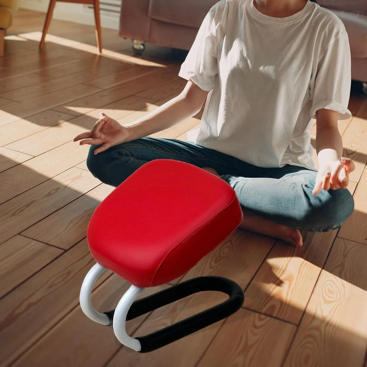 Baoblaze Meditationshocker, Meditationsbank, Stuhl, ergonomisch, mit -Bezug, Gebetsbank, Sitz für Betende Frauen zu Hause, Kniebank