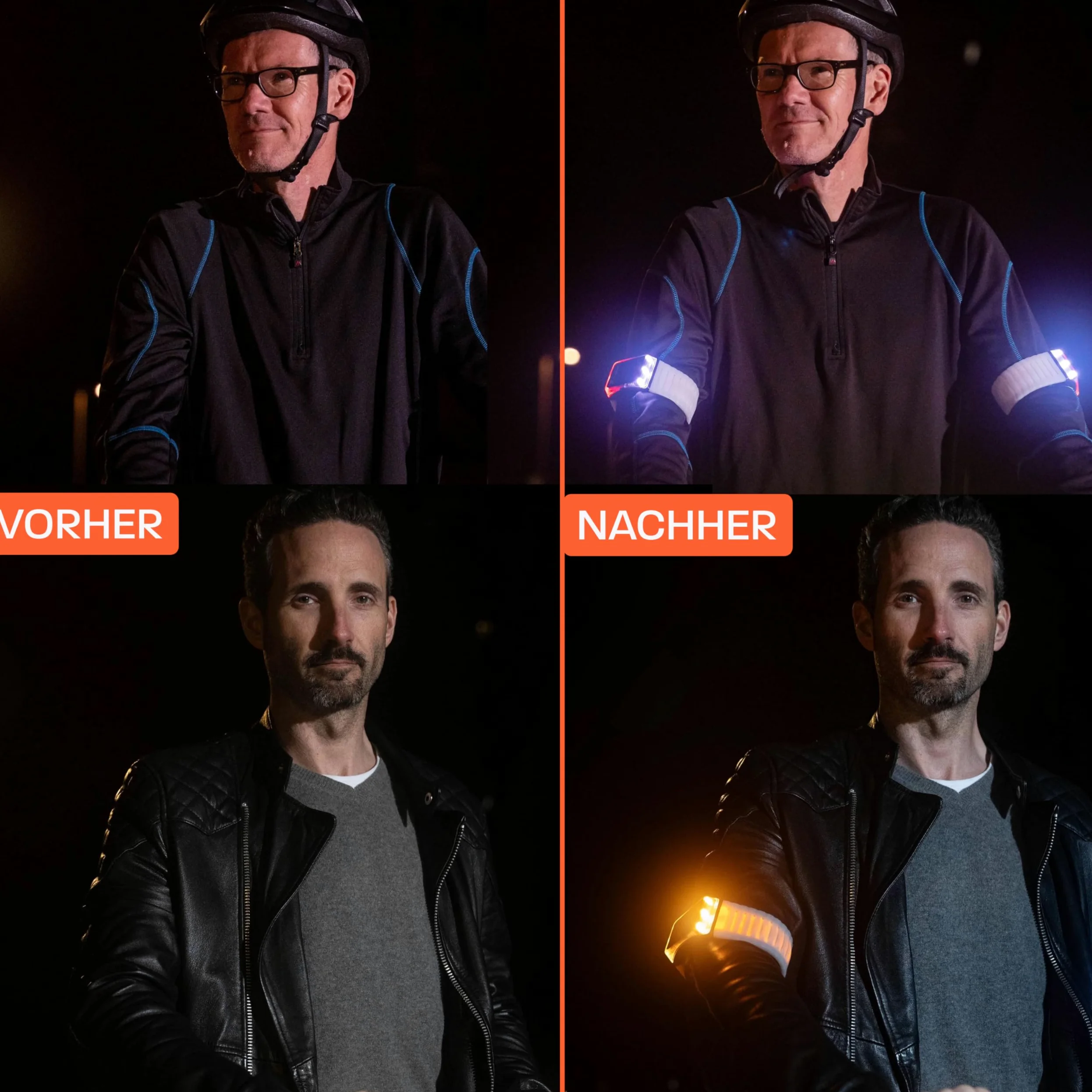 Flasher Patentierte Blinker Armbänder für Fahrrad, E-Scooter, Läufer | Smartes Bremslicht, Blinklicht, Frontlicht, Rücklicht | Die Höhle der Löwen