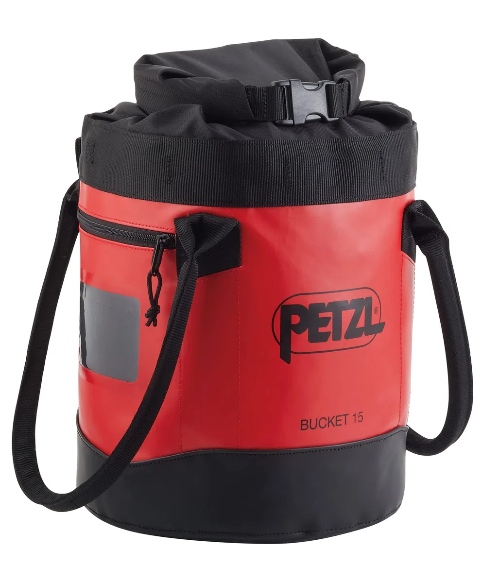 PETZL, Bucket 15, Selbstversorgende Haltertasche, Rot, 15 Liters, Unisex-Adult