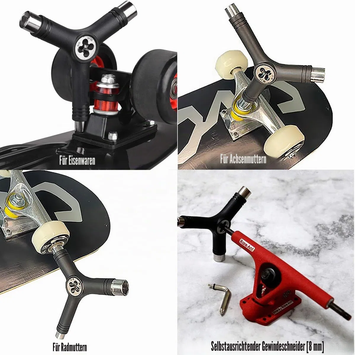 15 stücke All-In-One Skate Tools Multifunktions Tragbares Skateboard Y-Tool Zubehör mit Inbusschlüssel Hex Key Skateboard Zubehör, für Longboard Skate Scooter