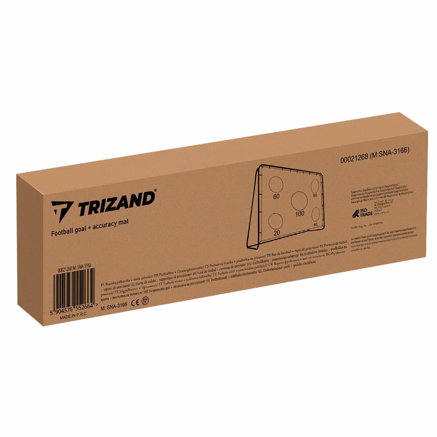 TRIZAND Fußballtor mit Torwand 170x240x85 cm Training für Garten Kinder 21268