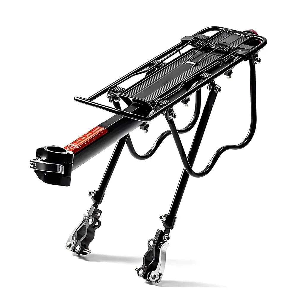 Hinterer Fahrradträger für Fahrrad, 110Lbs/50kgs Kapazität Fahrradgepäckträger mit reflektierendem, verstellbarem Schnellspanner Mountain Road Bicycle Cargo Rack