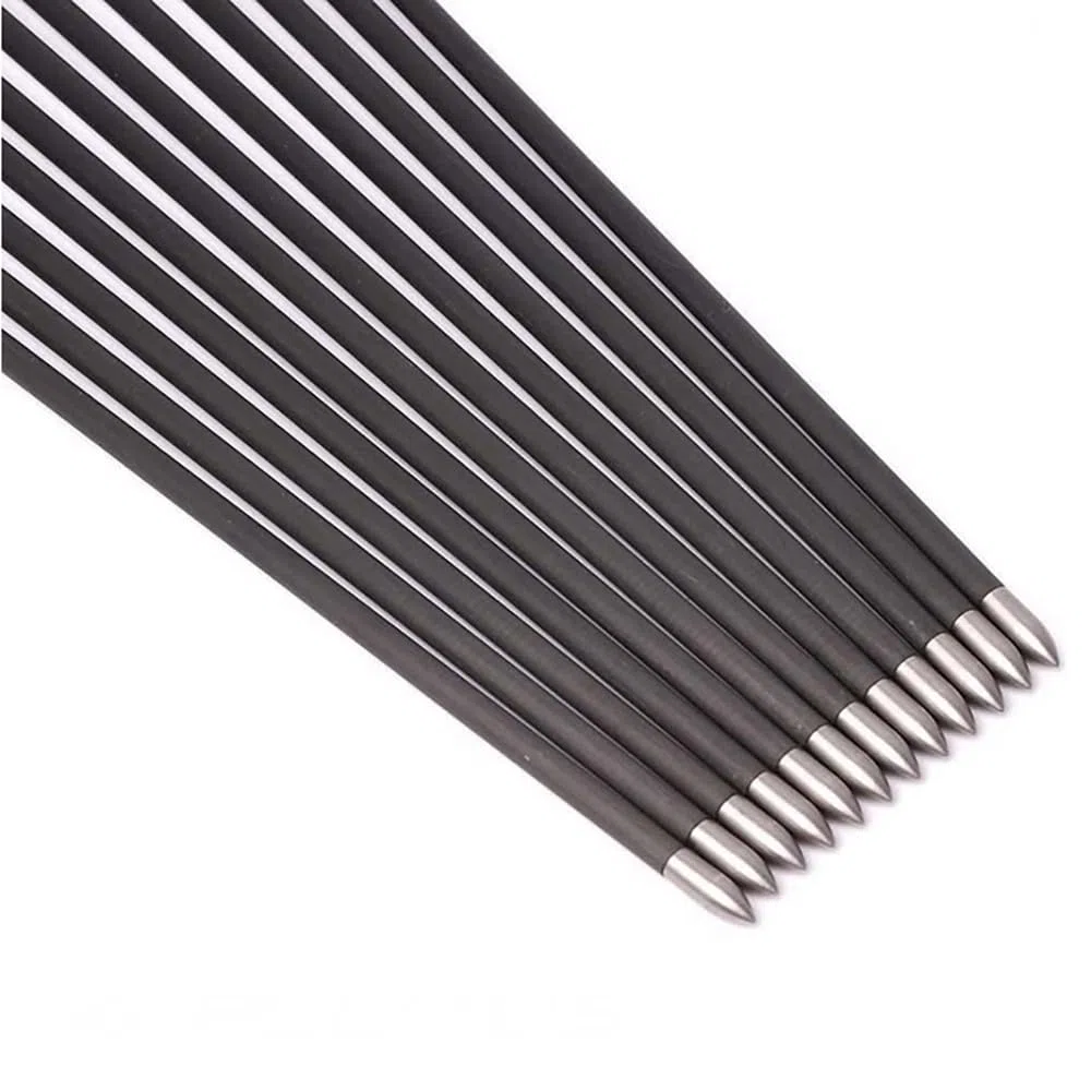 12Stück Gelb Carbon Pfeile, ID 4,2mm Spine 400 500 600 700 800 900 1000, für Recurve Bogen Compound Bogen Jagd Bogenschießen Übung