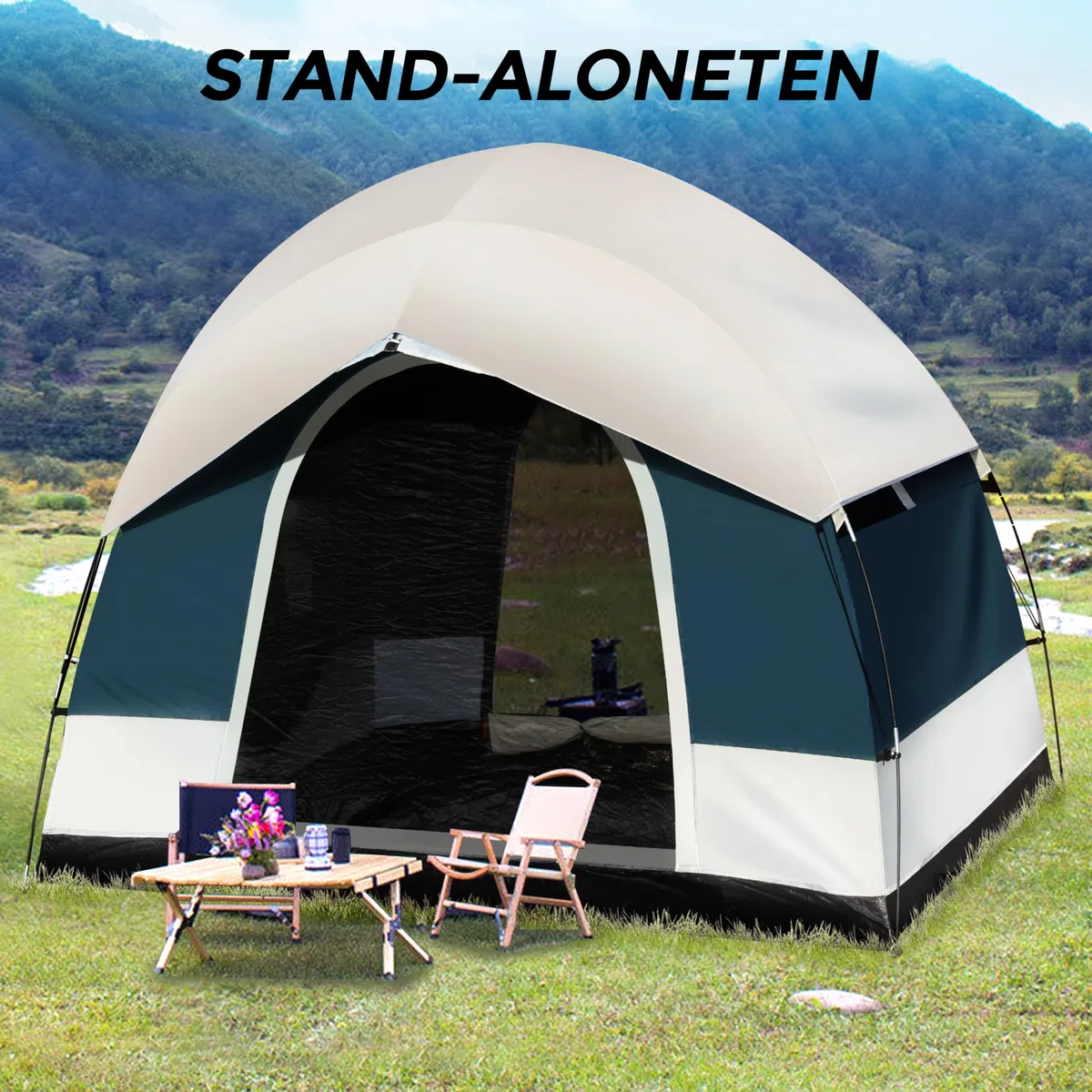 Universal Heckzelt SUV Zelt zum Campen, 6 Personen Autocampingzelt, SUV Heckklappenzelt für Außenbereich, Einfach aufzubauendes Zelt mit Regendach, 250 x 250 x 210 cm, für Auto, CUV, Minivan