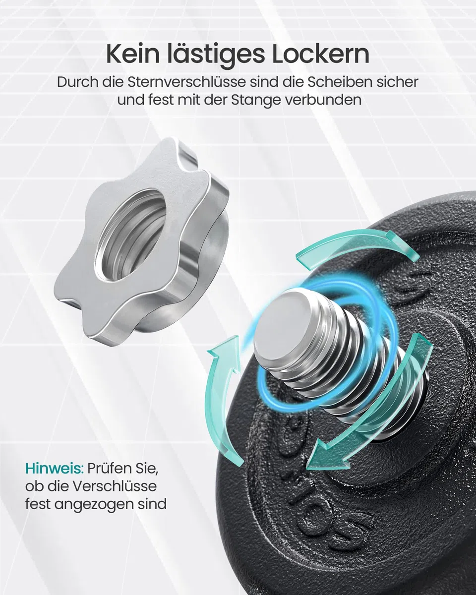 SONGMICS 2-in-1-Hanteln, 2er Set, Hantelset aus Gusseisen, verstellbar, Kurzhantelset mit Verbindungsrohr, Workout, Gewichtheben für Zuhause, Fitnessstudio