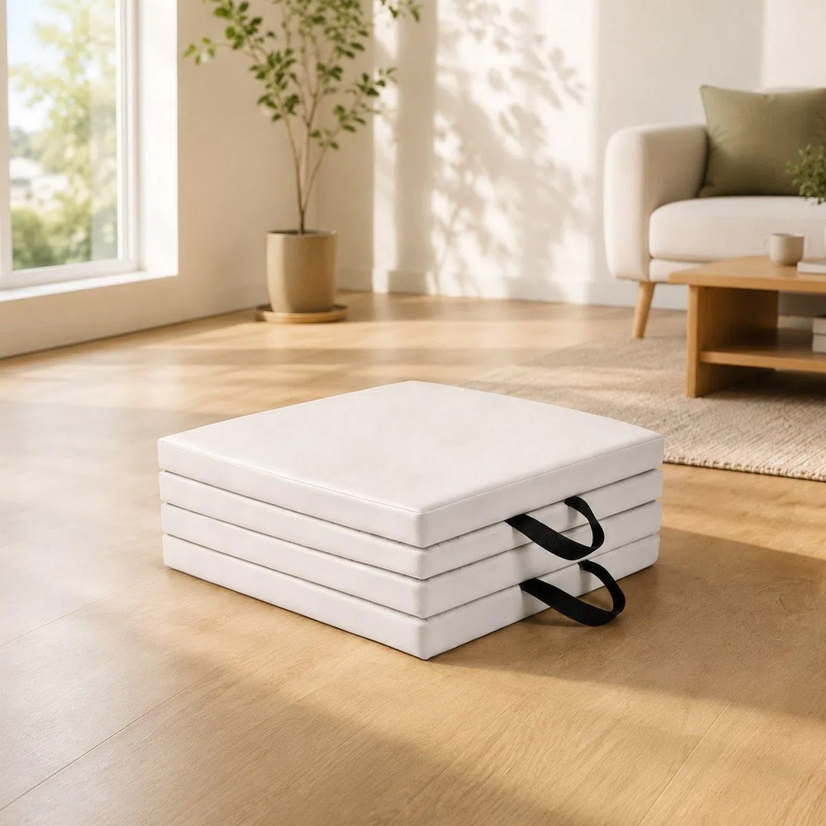Yogamatte Faltbare Gymnastikmatte Trainingsmatte Fitnessmatte Platzsparend Kompakt Tragbar Komfortabel Anti Rutsch Aus PU für Zuhause Reise