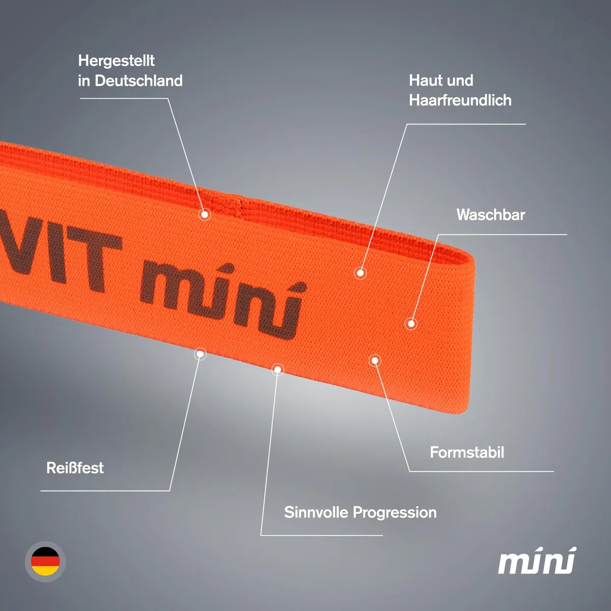 FLEXVIT Mini Youth 10er Set - Fitnessbänder für Kinder & Jugendliche | Widerstandsbänder für Schule, Verein, Teamsport, Krafttraining & Athletik | Hautfreundlich, reißfest & waschbar | Made in Germany