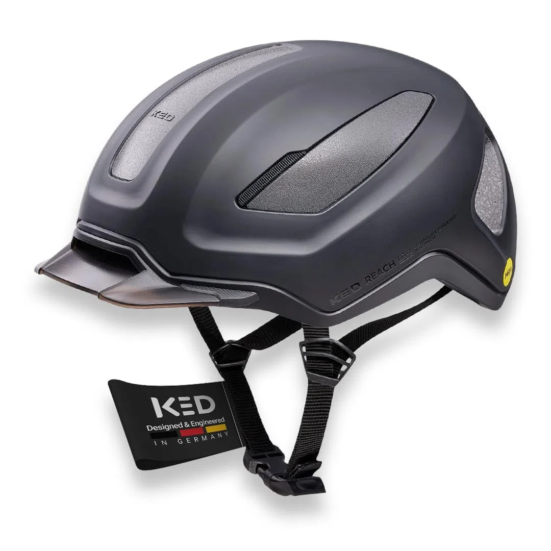 KED Reach DT1 Fahrradhelm – MIPS Schutz, K-Fit 3D Anpassung, Abnehmbares Visier, Rib Cage Belüftung, Individuell Einstellbar, Brillenhalter