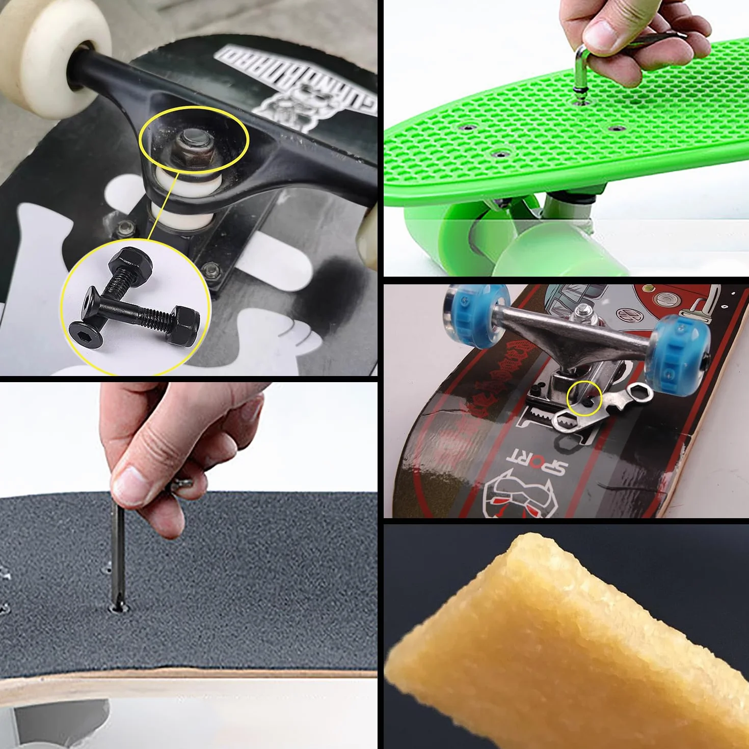 15 stücke All-In-One Skate Tools Multifunktions Tragbares Skateboard Y-Tool Zubehör mit Inbusschlüssel Hex Key Skateboard Zubehör, für Longboard Skate Scooter