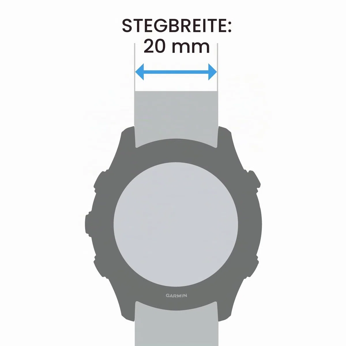 Garmin Quickfit-Armband 20mm, passend für ausgewählte Modelle der fenix-, epix-, Descent-, D2-, und Approach- Serien, Original Zubehör