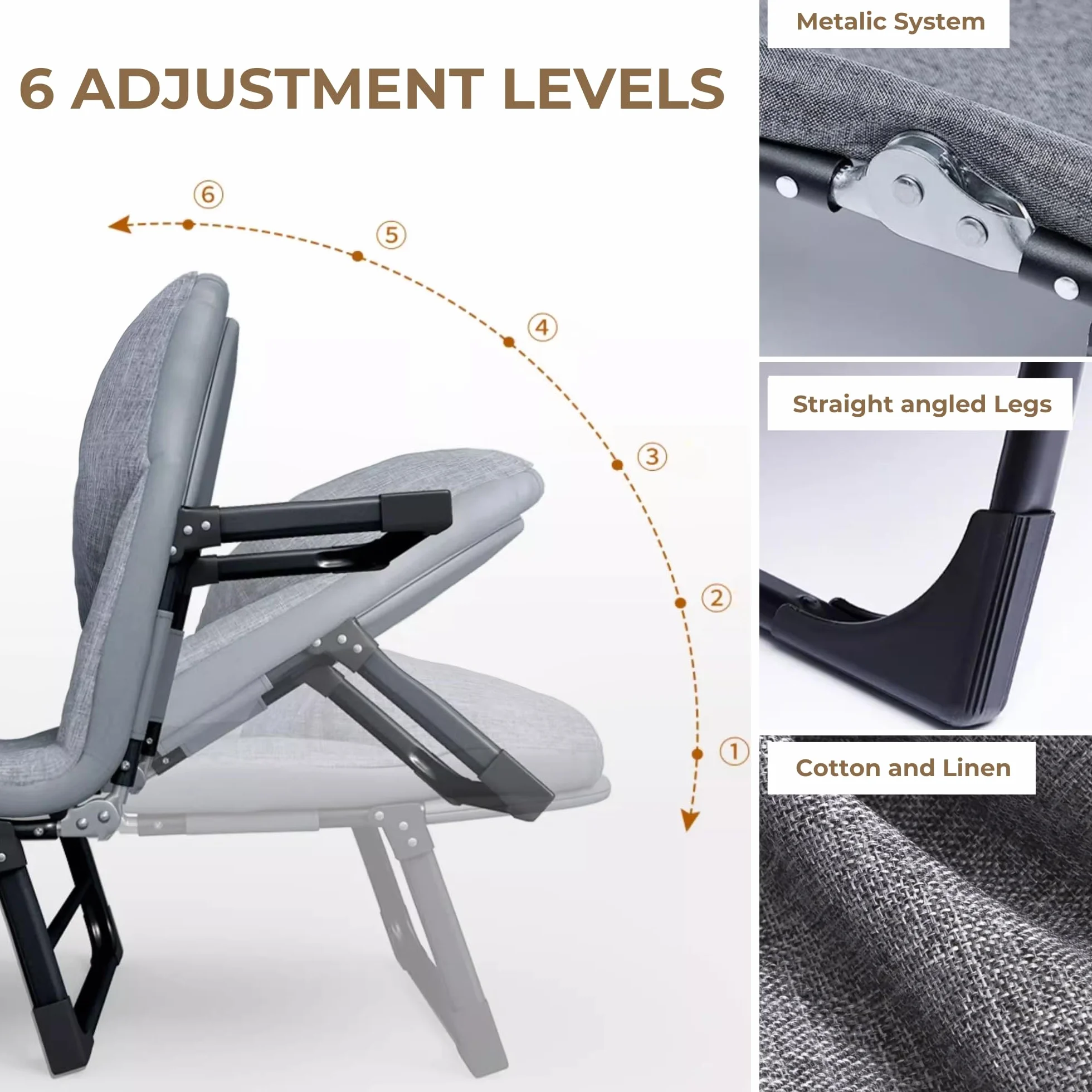 MAGIC SELECT Hängematte Campingbett.Gepolstertes Campingbett. Klappbares Campingbett. Feldbett. Reisebett mit Kissen, Tasche. Baumwolle und Leinen. Carbon-Ansatz (200 x 63 cm).