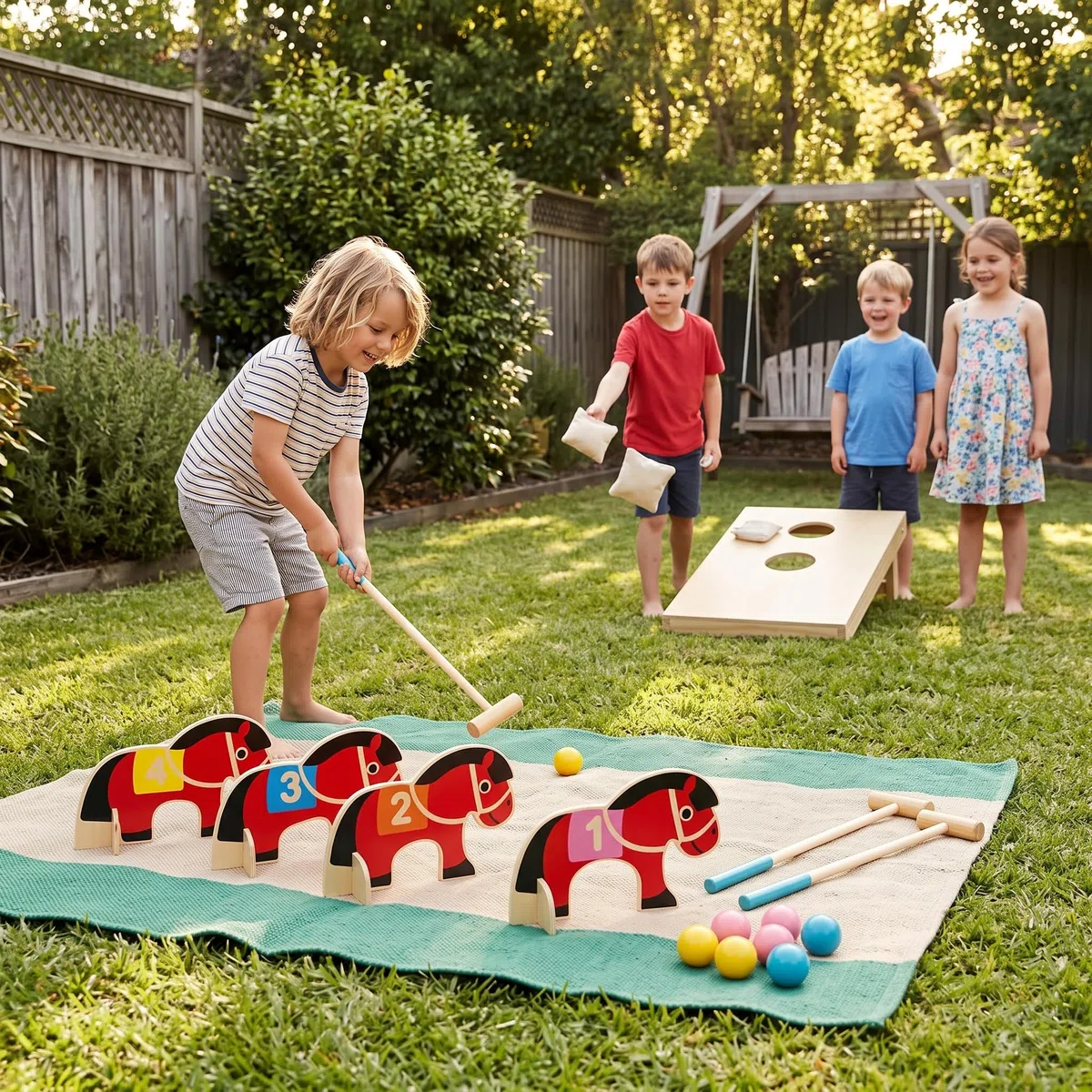 Spielzeug Rasenspiele Set – Outdoor Wurfspiel für Garten und