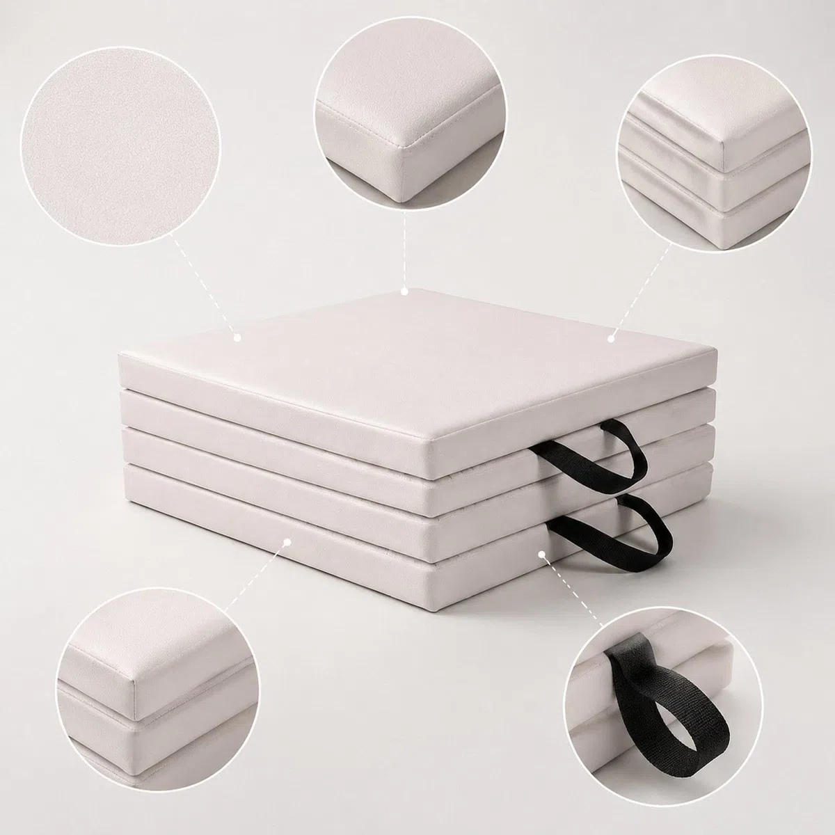Yogamatte Faltbare Gymnastikmatte Trainingsmatte Fitnessmatte Platzsparend Kompakt Tragbar Komfortabel Anti Rutsch Aus PU für Zuhause Reise