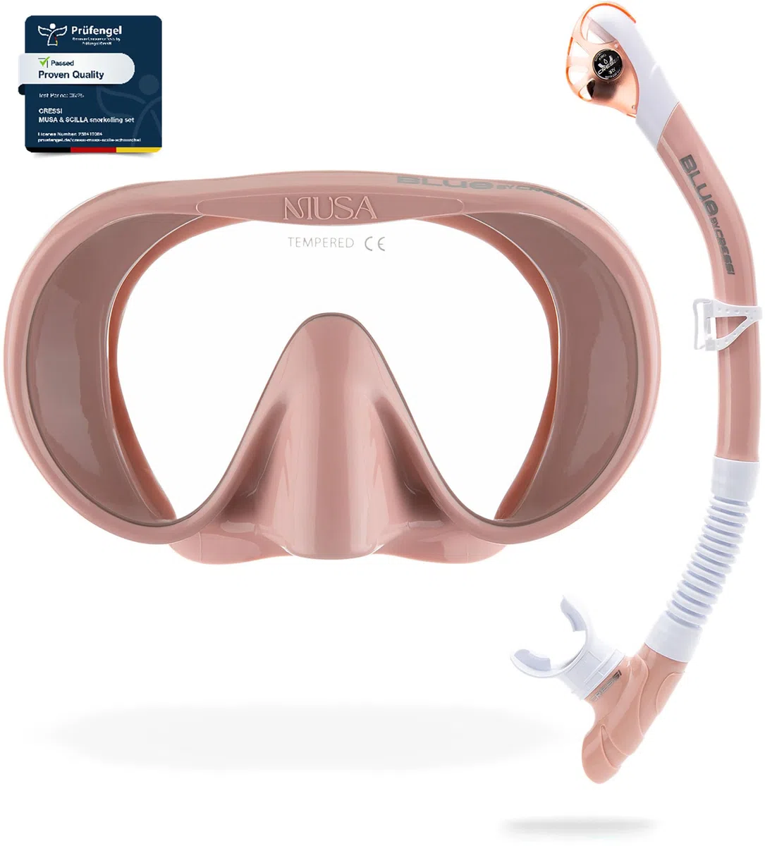 CRESSI Musa & Scilla Almond- Mask & Snorkel Kits, Roségold, Einheitsgröße, Erwachsene