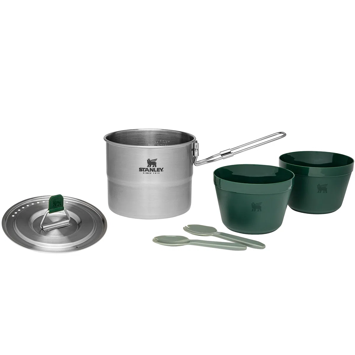 Stanley Adventure All-In-One Kampingkochset – Leichtes 6 bis 9-teiliges Outdoor Kochset aus Rostfreiem Edelstahl - Camping Geschirr - Ideal zum Backpacken, Wandern oder Zelten - Spülmaschinenfest