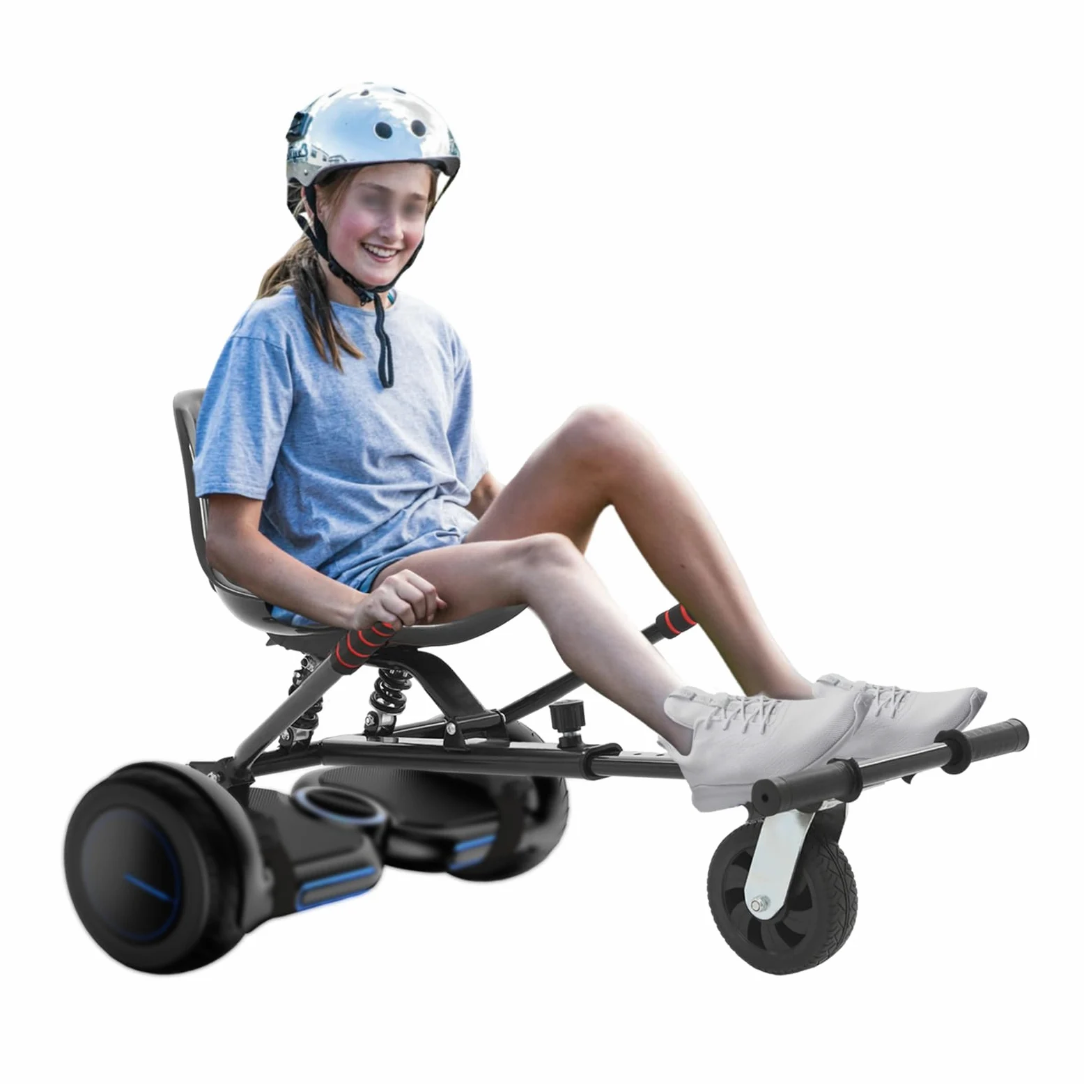 Hoverboard Sitz Verstellbarer, Balancing Scooter Sitzbefestigung 100 kg Tragkraft, Sitzscooter Selbstausgleichender für 6,5-10 Zoll, Schwarz
